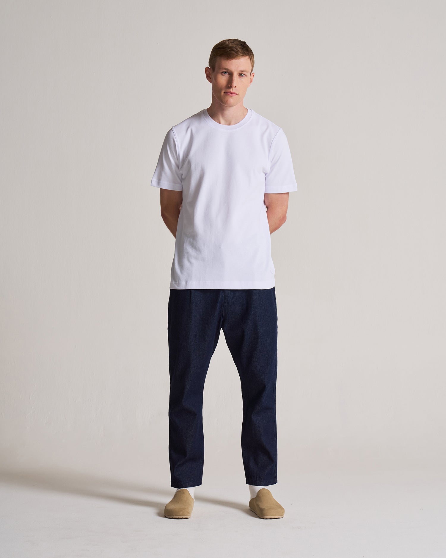 Pique Tee in Cotton - Brilliant White