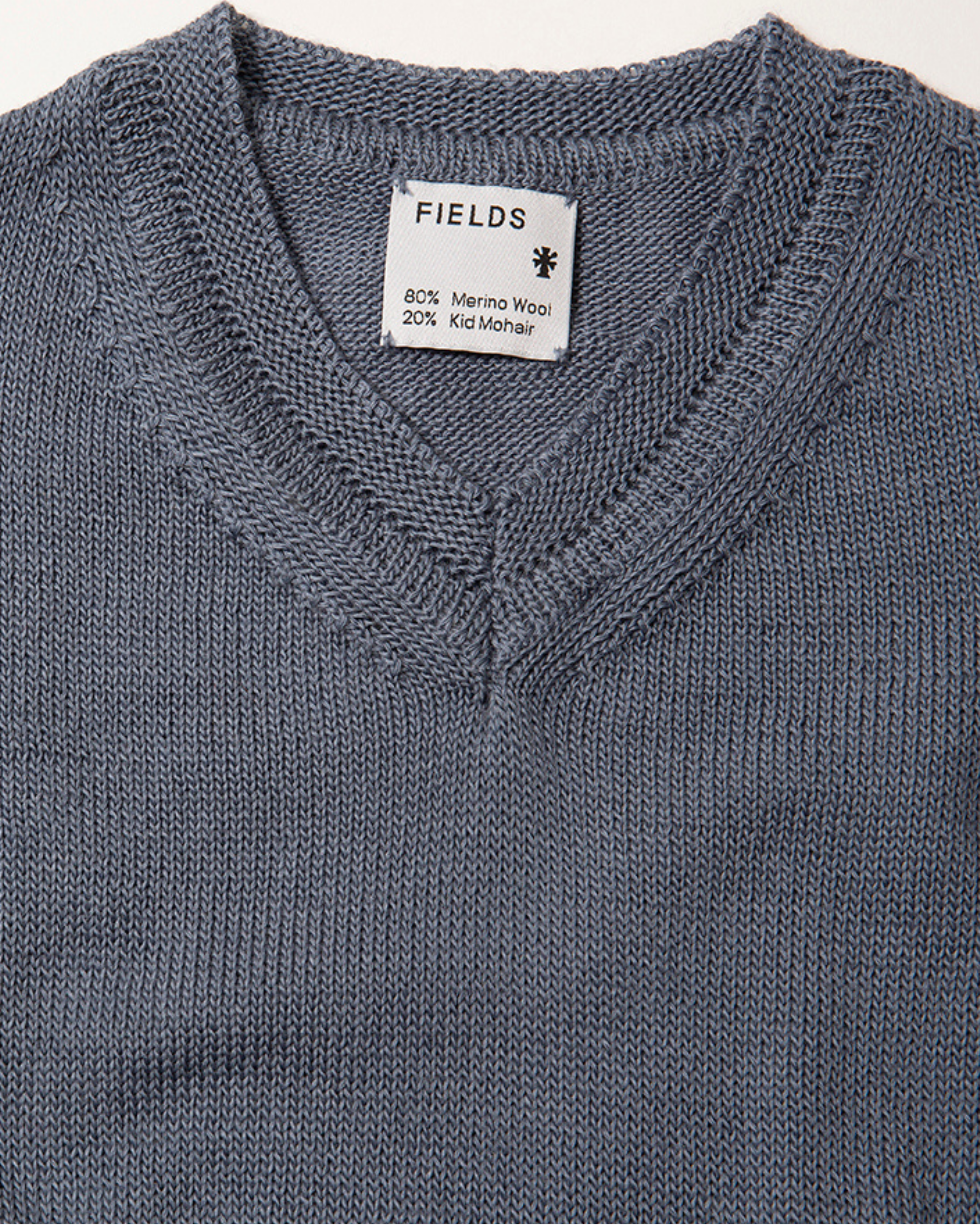 Wool & Mohair V-Neck Sweater - Folkstone Grey