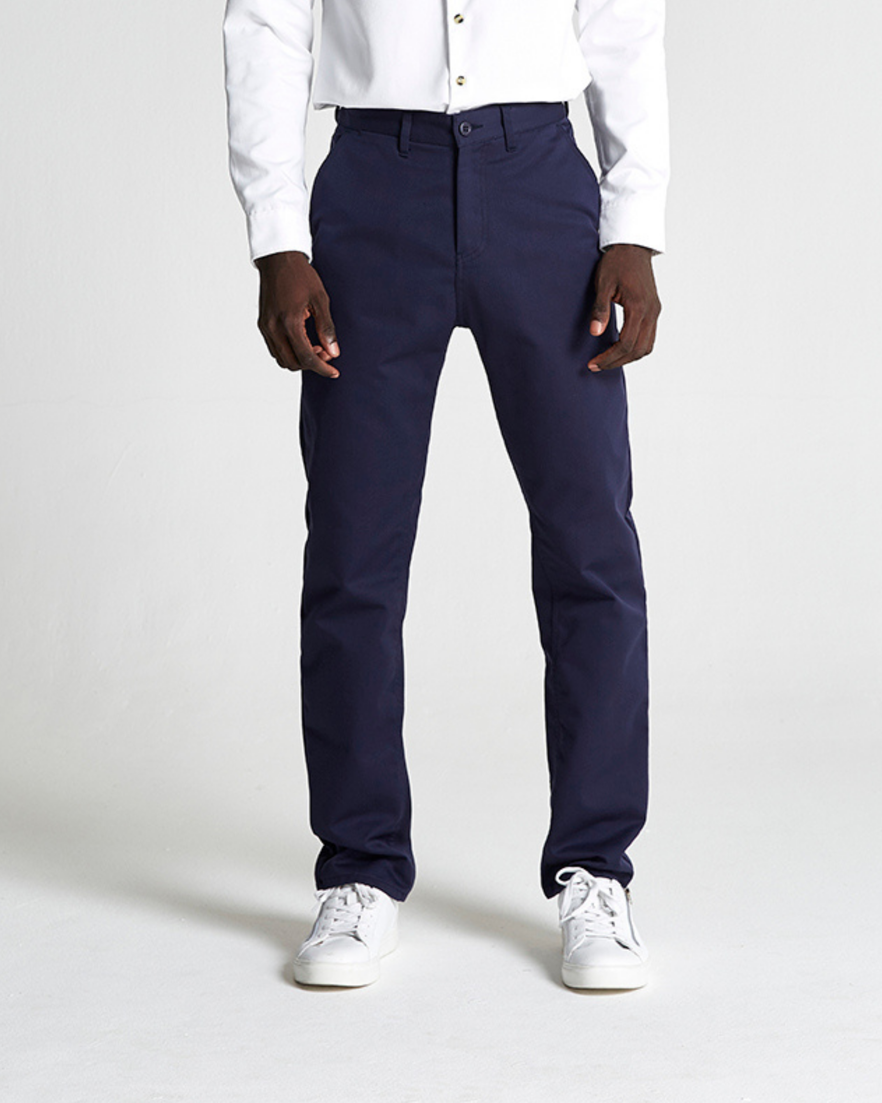 The Cotton Twill Straight Leg Trouser in Black Iris (Navy)