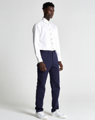 The Cotton Twill Straight Leg Trouser in Black Iris (Navy)