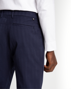 The Cotton Herringbone Straight Leg Trouser in Black Iris (Navy)