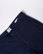 The Cotton Herringbone Straight Leg Trouser in Black Iris (Navy)