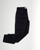 The Cotton Herringbone Straight Leg Trouser in Black Beauty