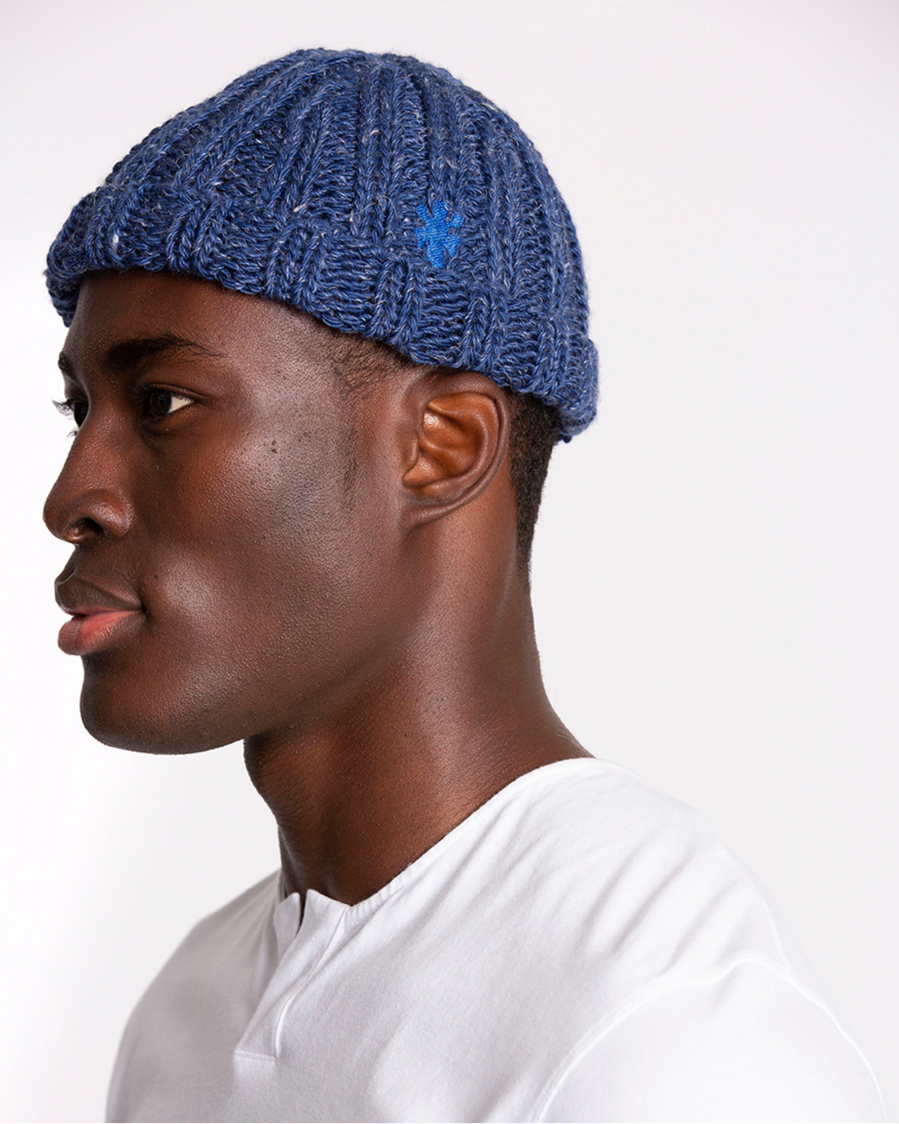The Wool and Linen Beanie in Estate Blue