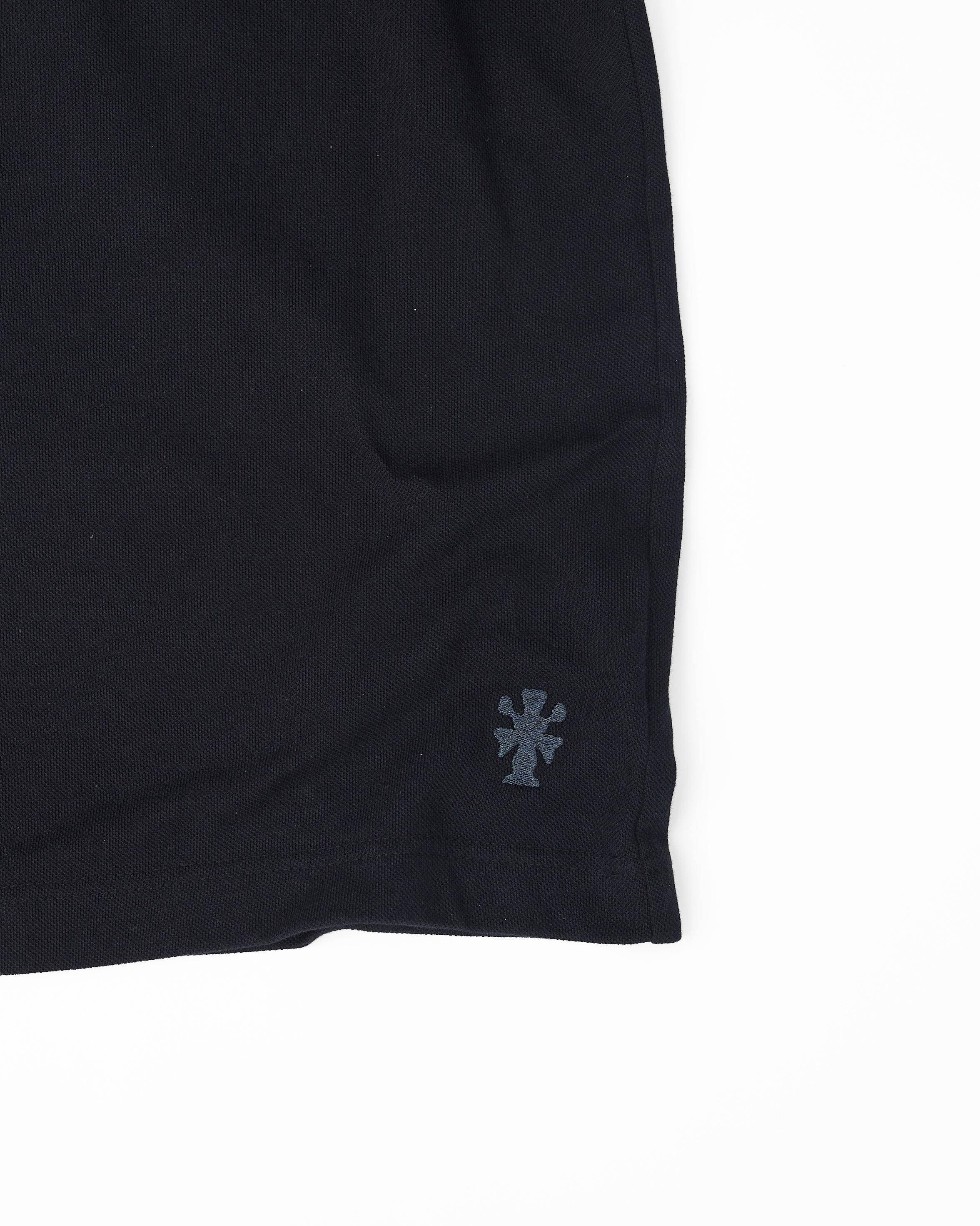 Cotton Long Sleeve Pique Tee in Black Beauty