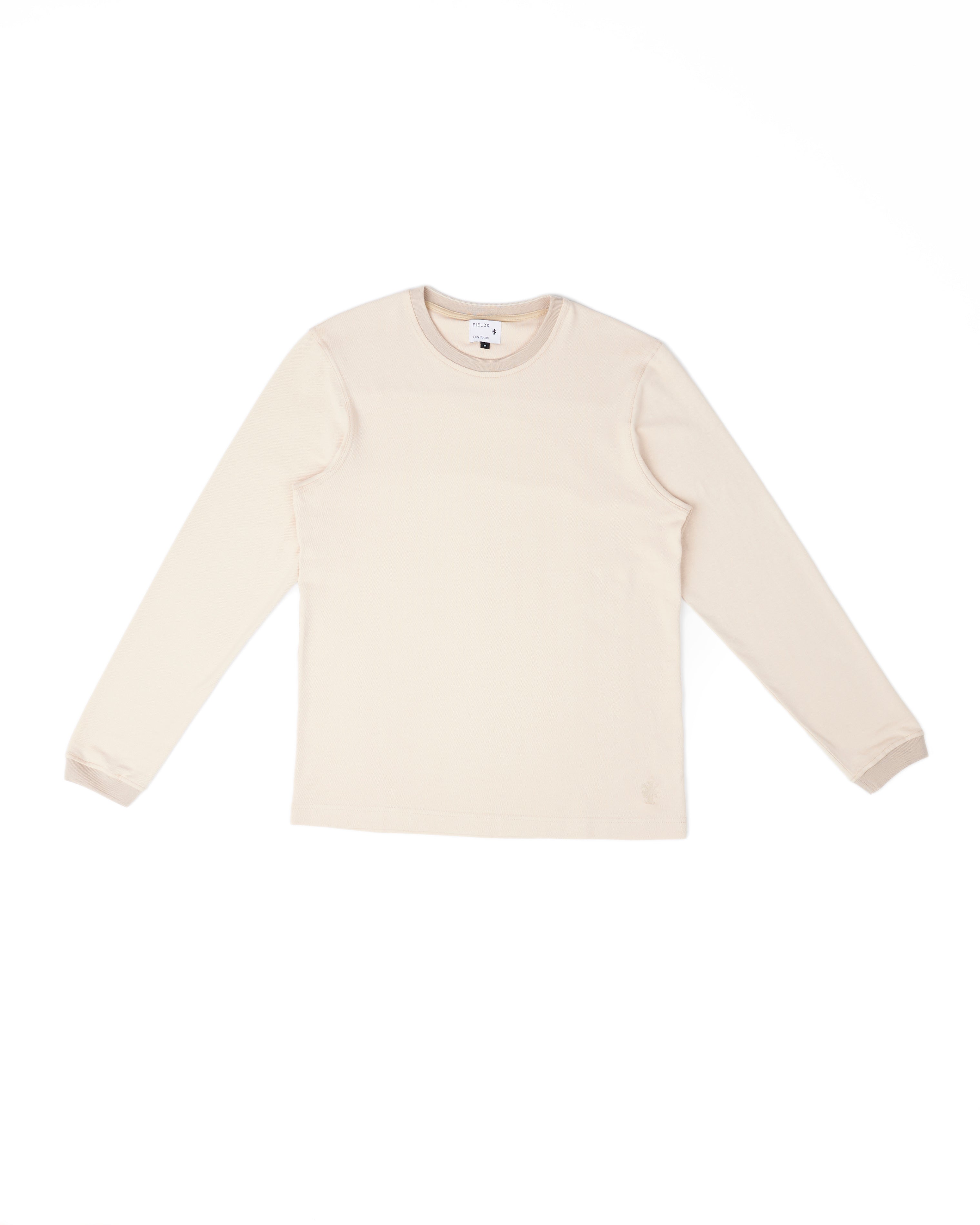 Cotton Long Sleeve Pique Tee Smoke Grey