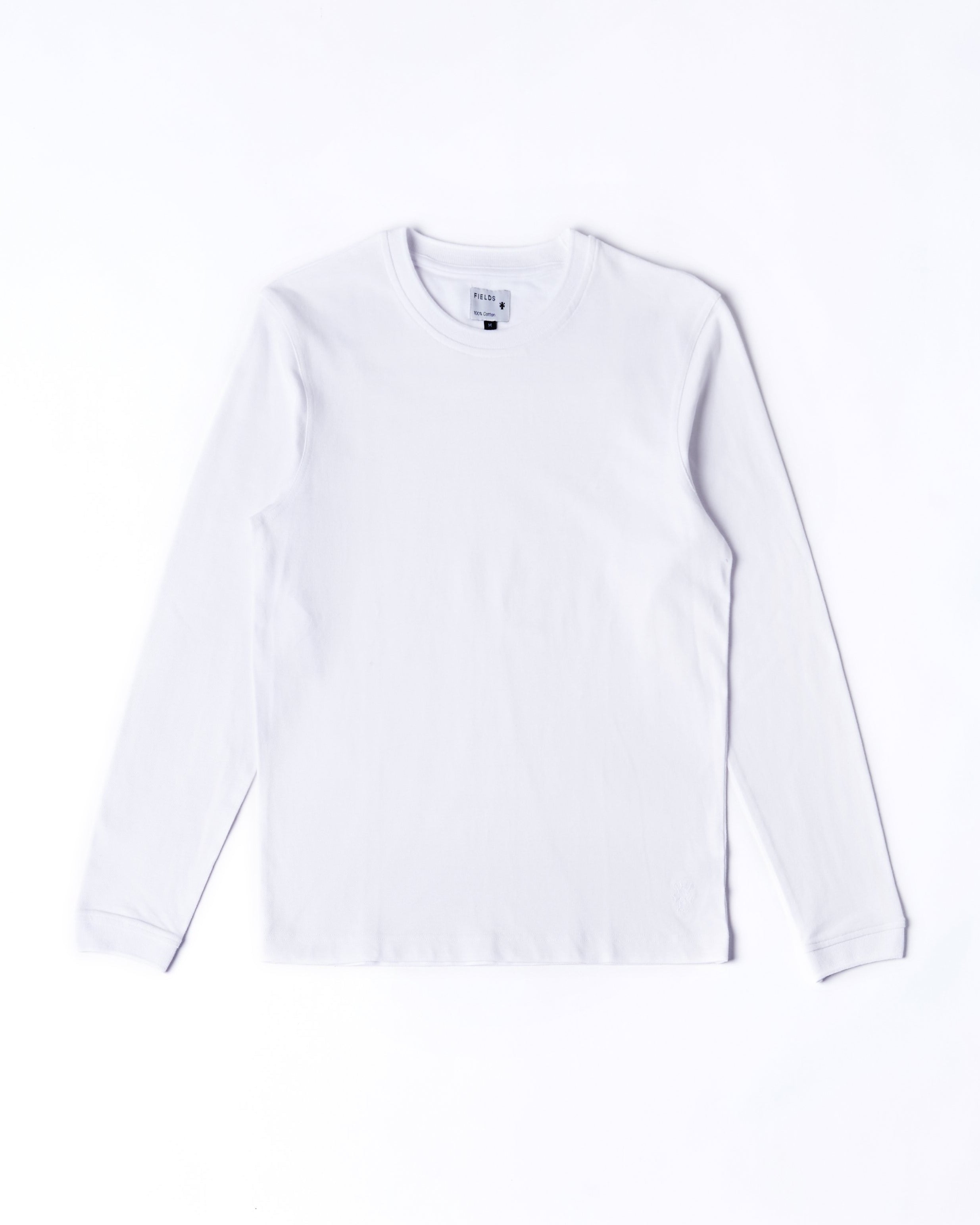 The Long Sleeve Pique Tee in Brilliant White