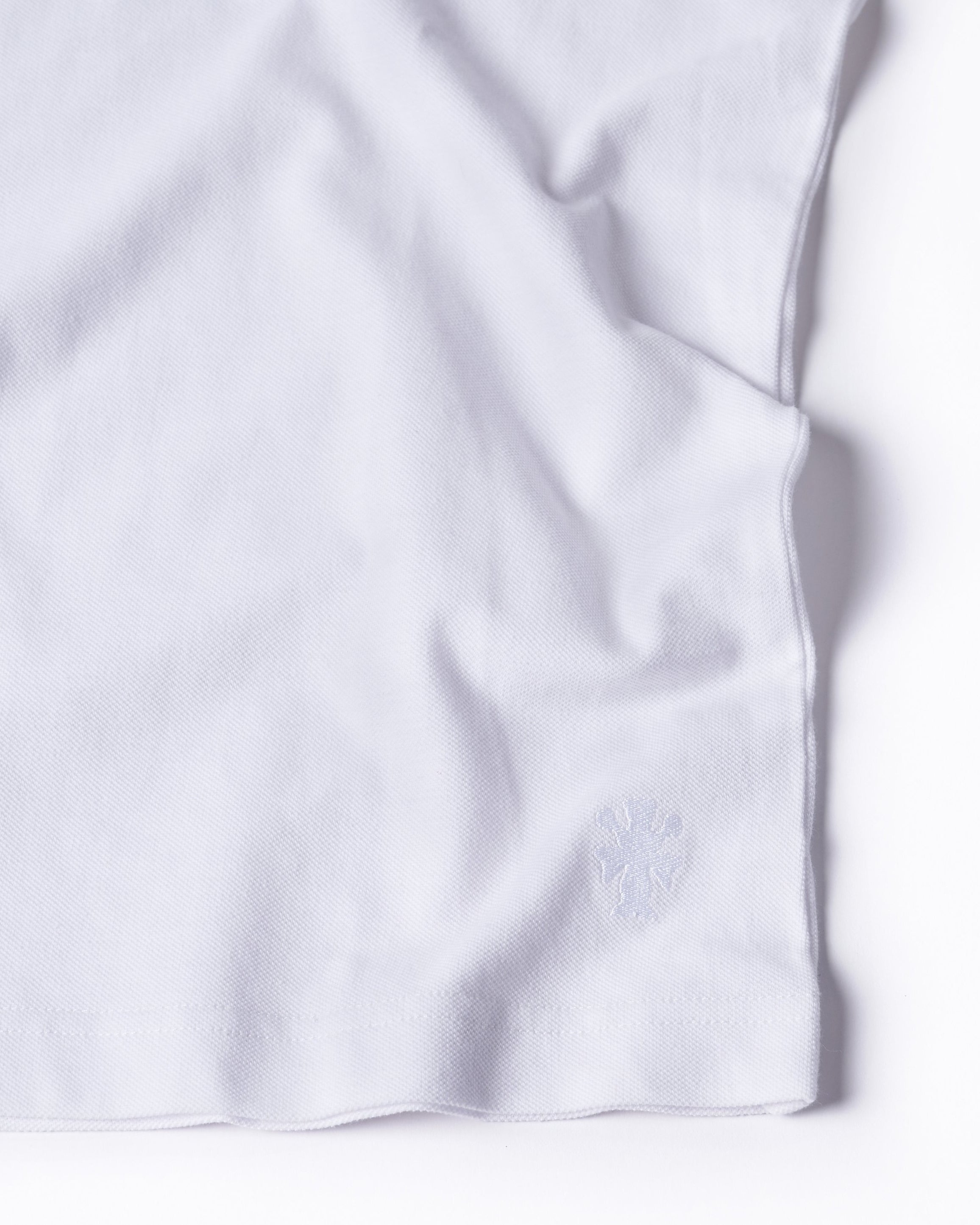The Long Sleeve Pique Tee in Brilliant White
