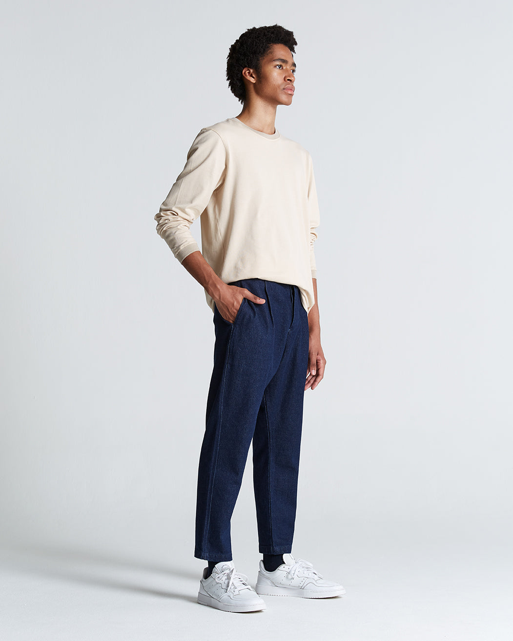 Cotton Denim Weekend Trouser Dark Rinse