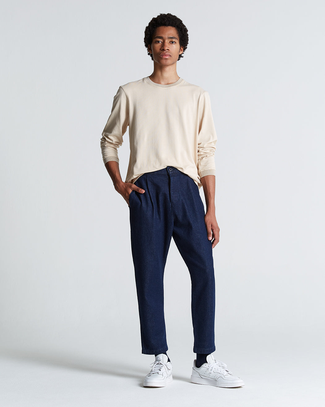 Cotton Denim Weekend Trouser Dark Rinse