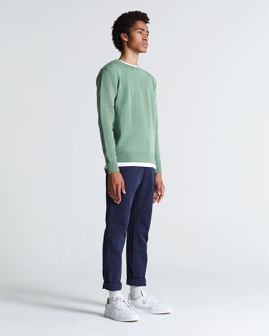 Wool & Mohair Round Neck Knit in Mistletoe