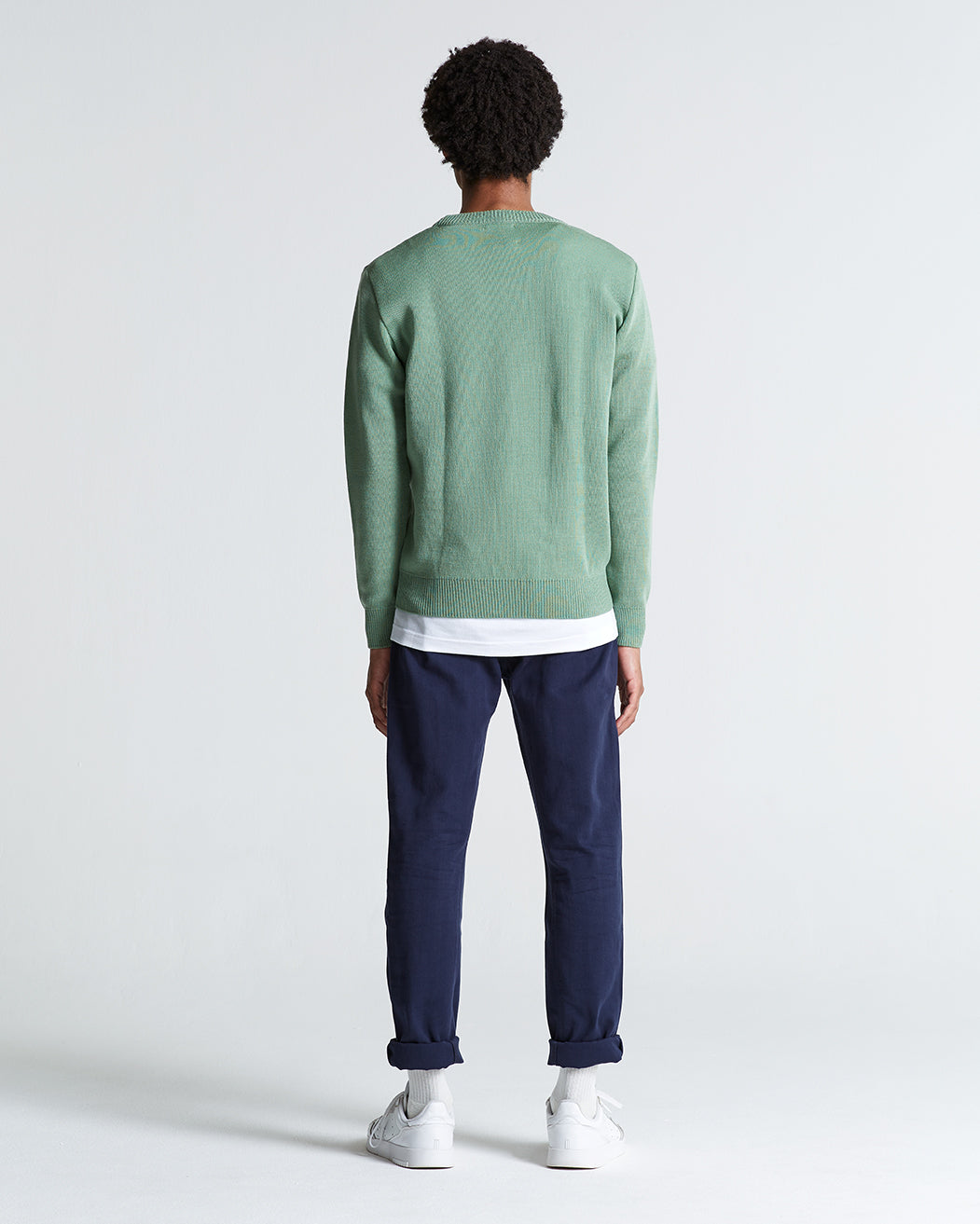 Wool & Mohair Round Neck Knit in Mistletoe