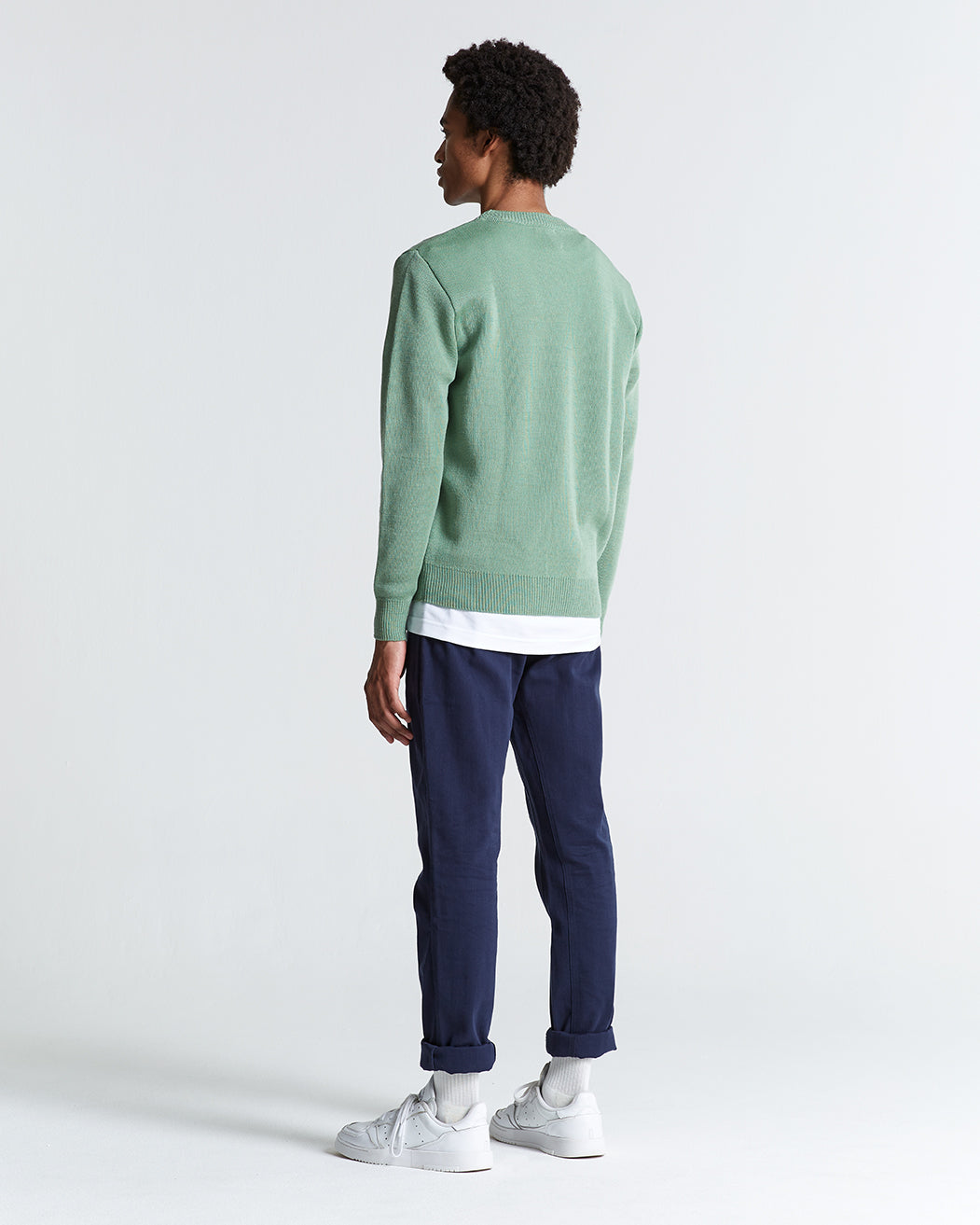 Wool & Mohair Round Neck Knit in Mistletoe