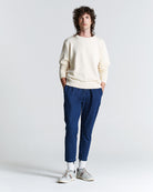 Cotton Round Neck Knit in Ecru