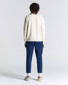 Cotton Round Neck Knit in Ecru