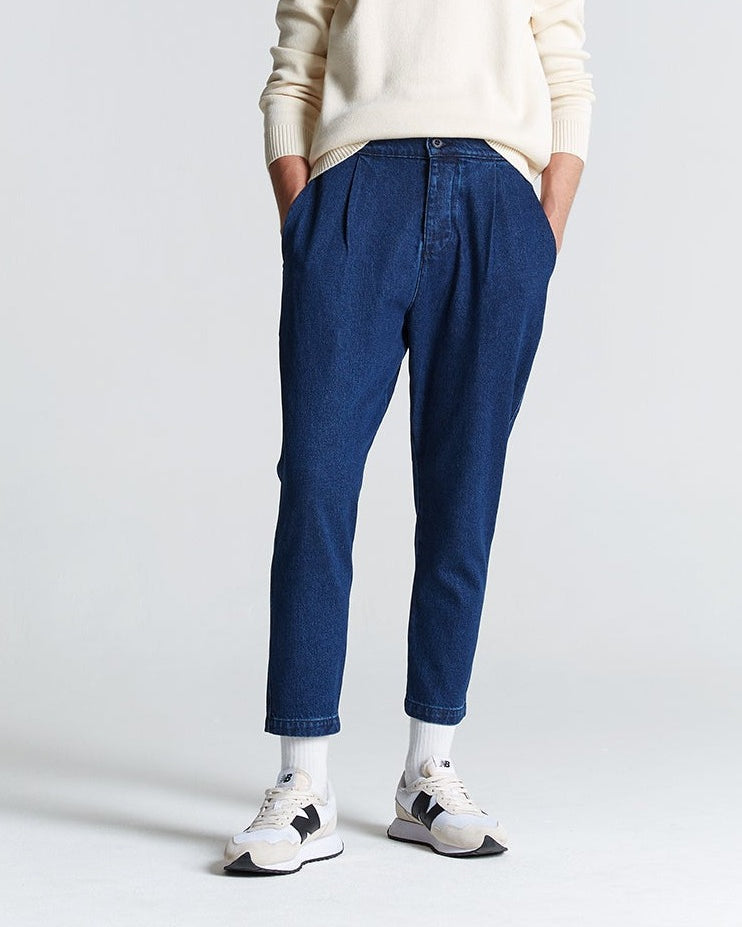 Cotton Denim Weekend Trousers medium blue