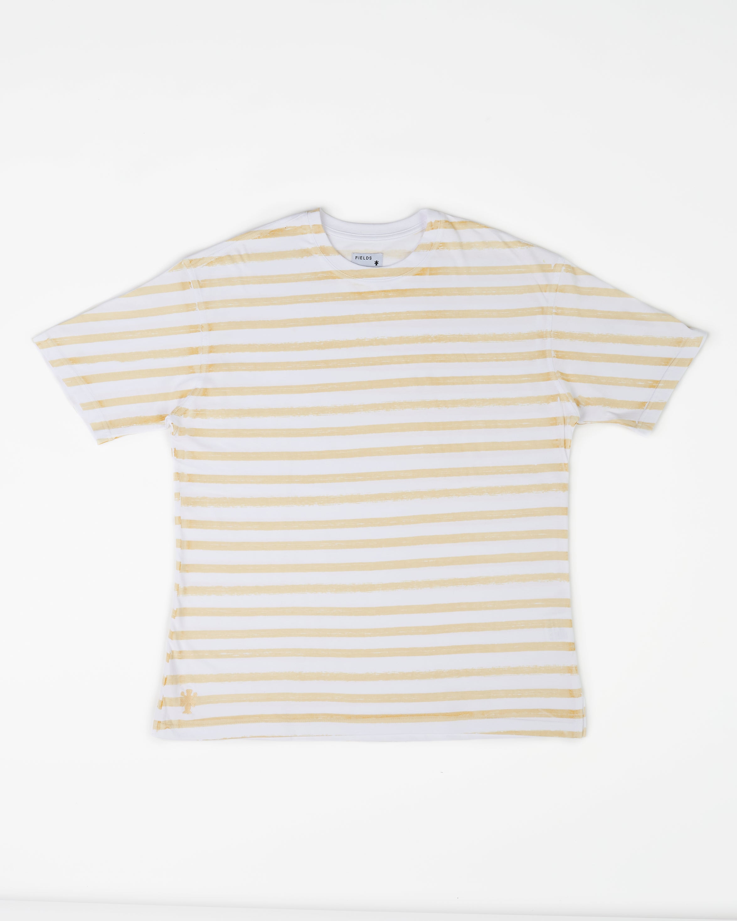 Striped Box Tee in Straw
