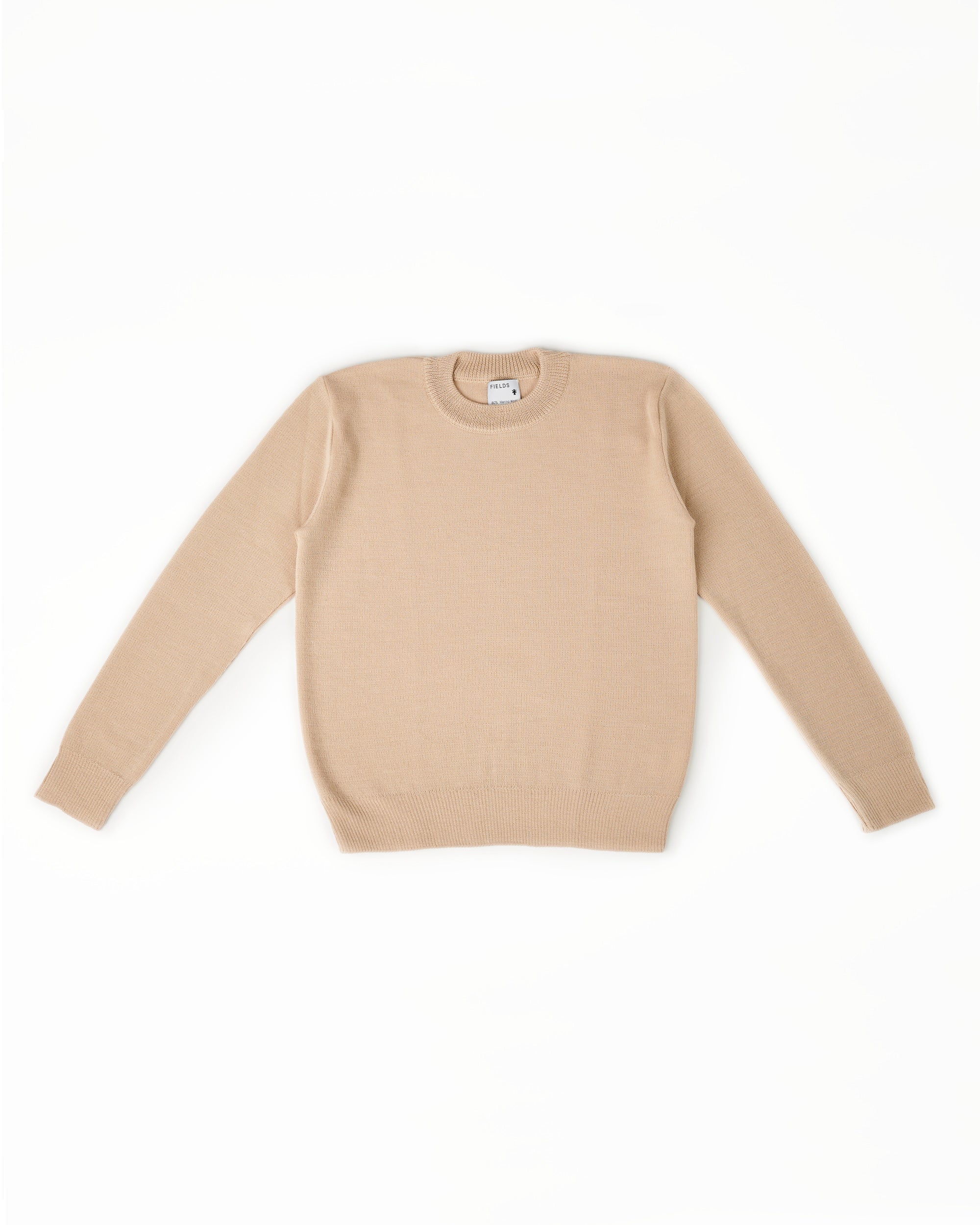 Wool & Mohair Round Neck Knit in Irish Cream