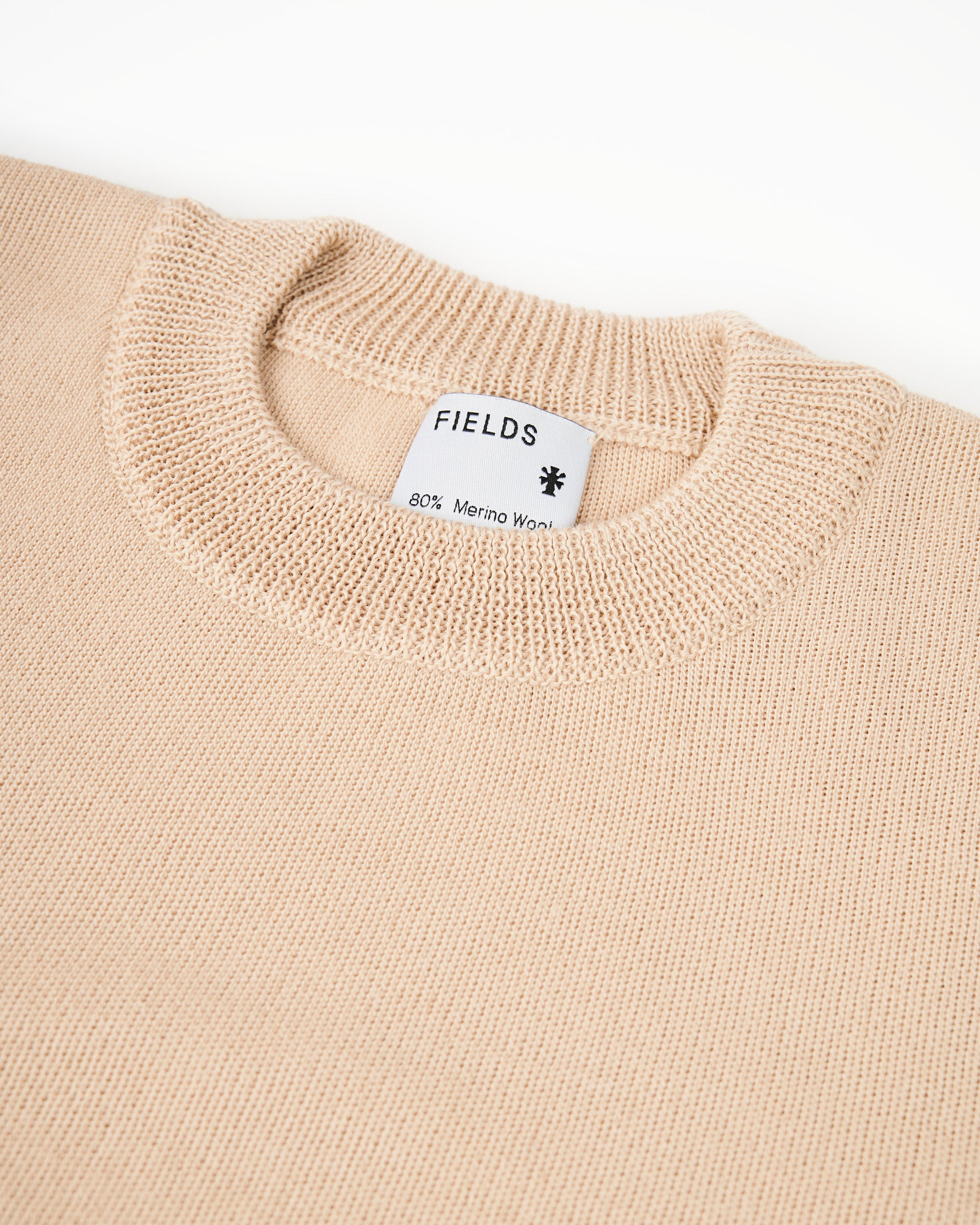 Wool & Mohair Round Neck Knit in Irish Cream