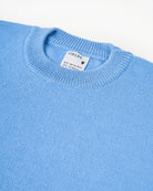 Round Neck Sweater in Wool & Mohair - Lichen Blue