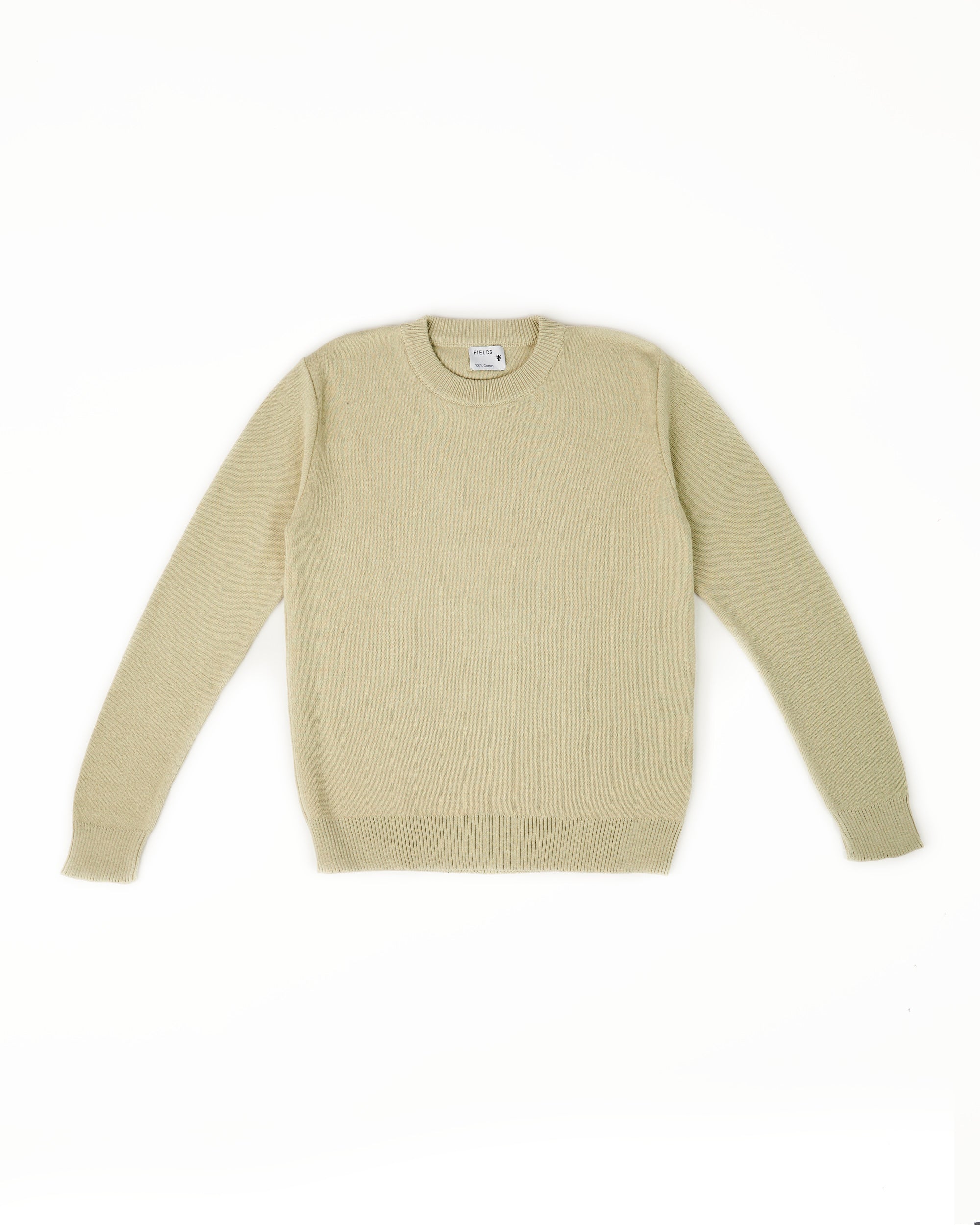 Round Neck Sweater in Cotton shade Pistachio