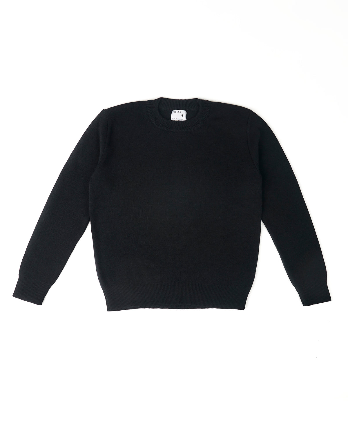 Wool and Mohair Round Neck Knit in Black Beauty