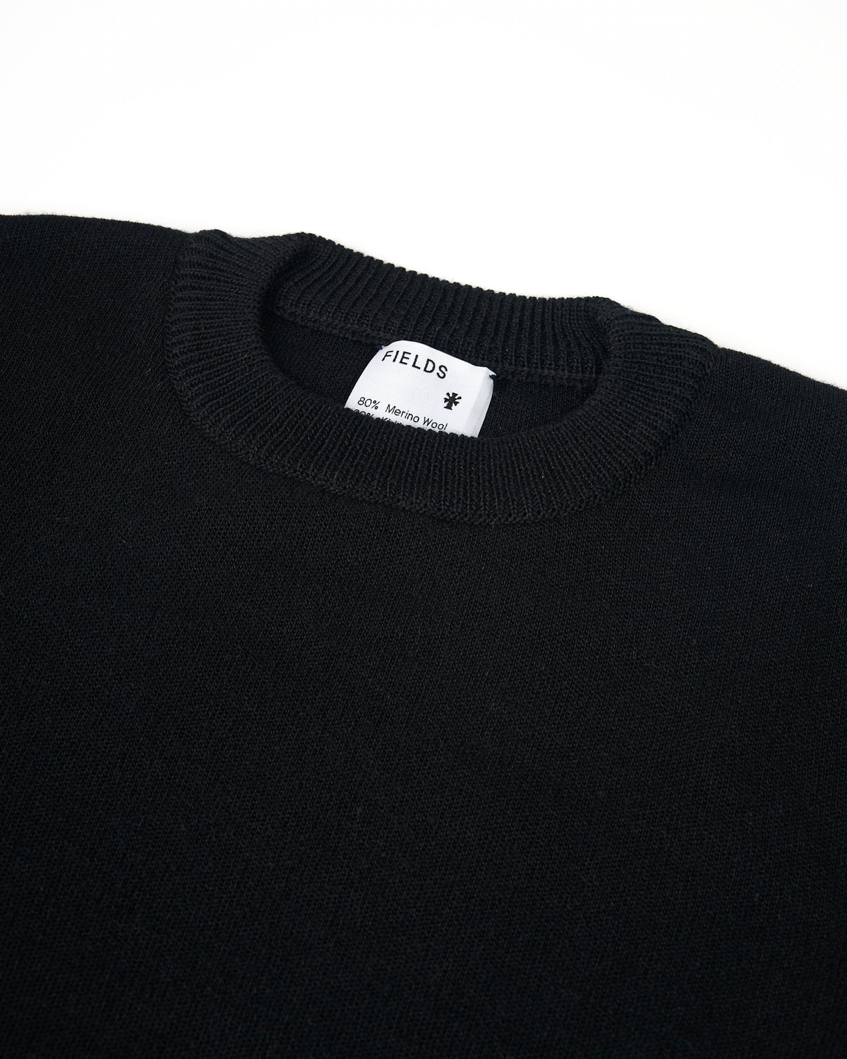 Wool and Mohair Round Neck Knit in Black Beauty