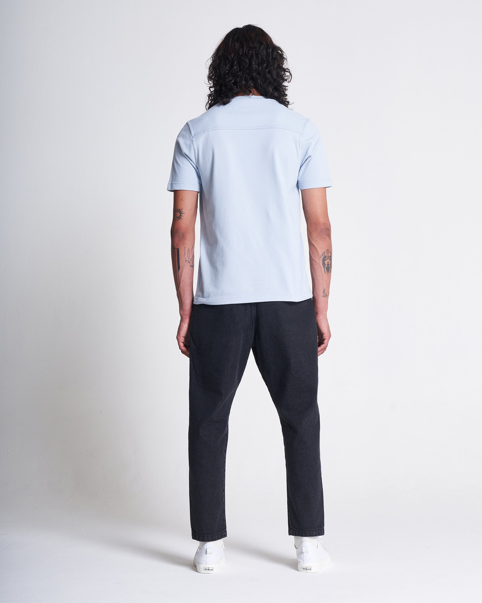 Short Sleeve Pique Tee in Zen Blue