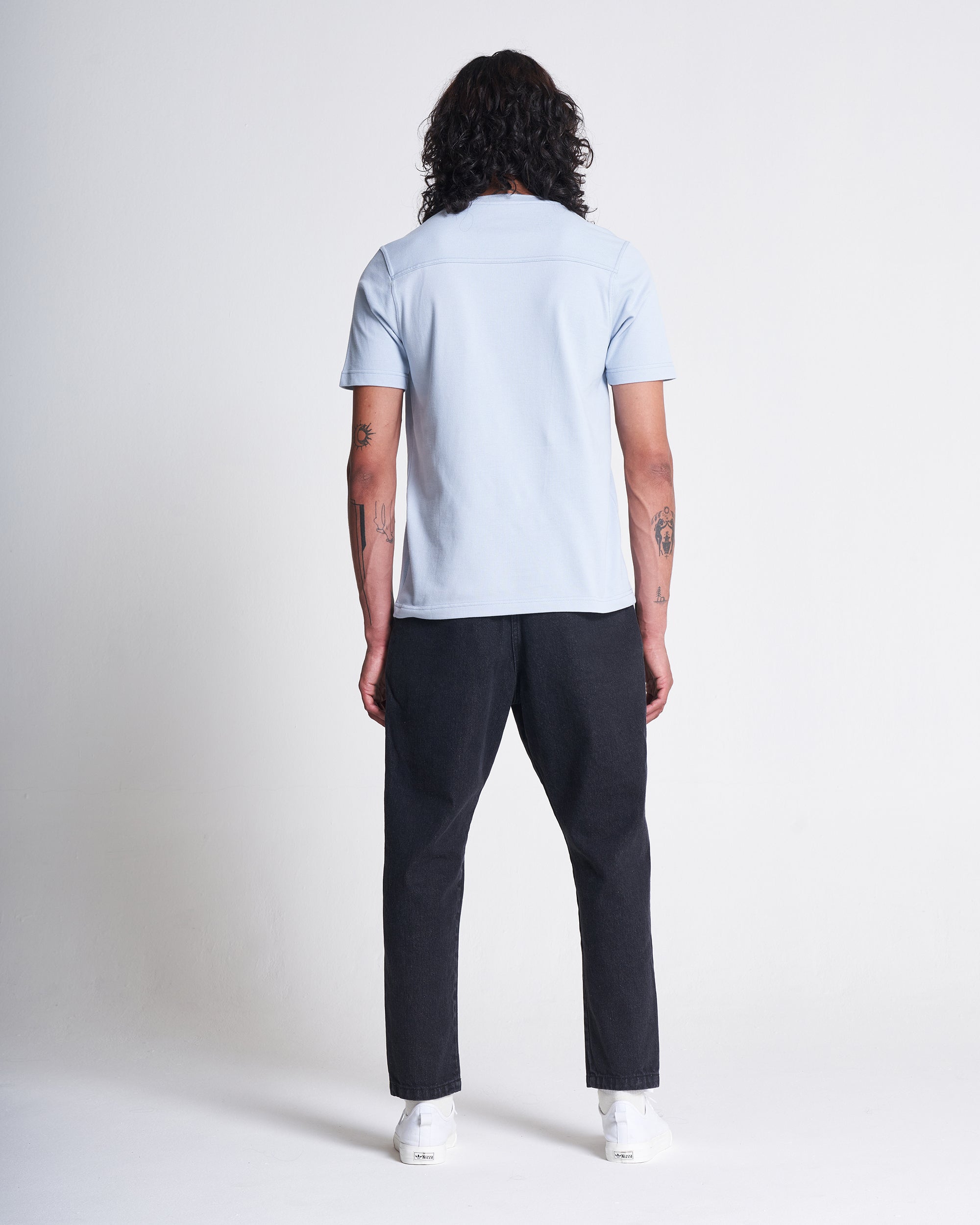 Short Sleeve Pique Tee in Zen Blue 