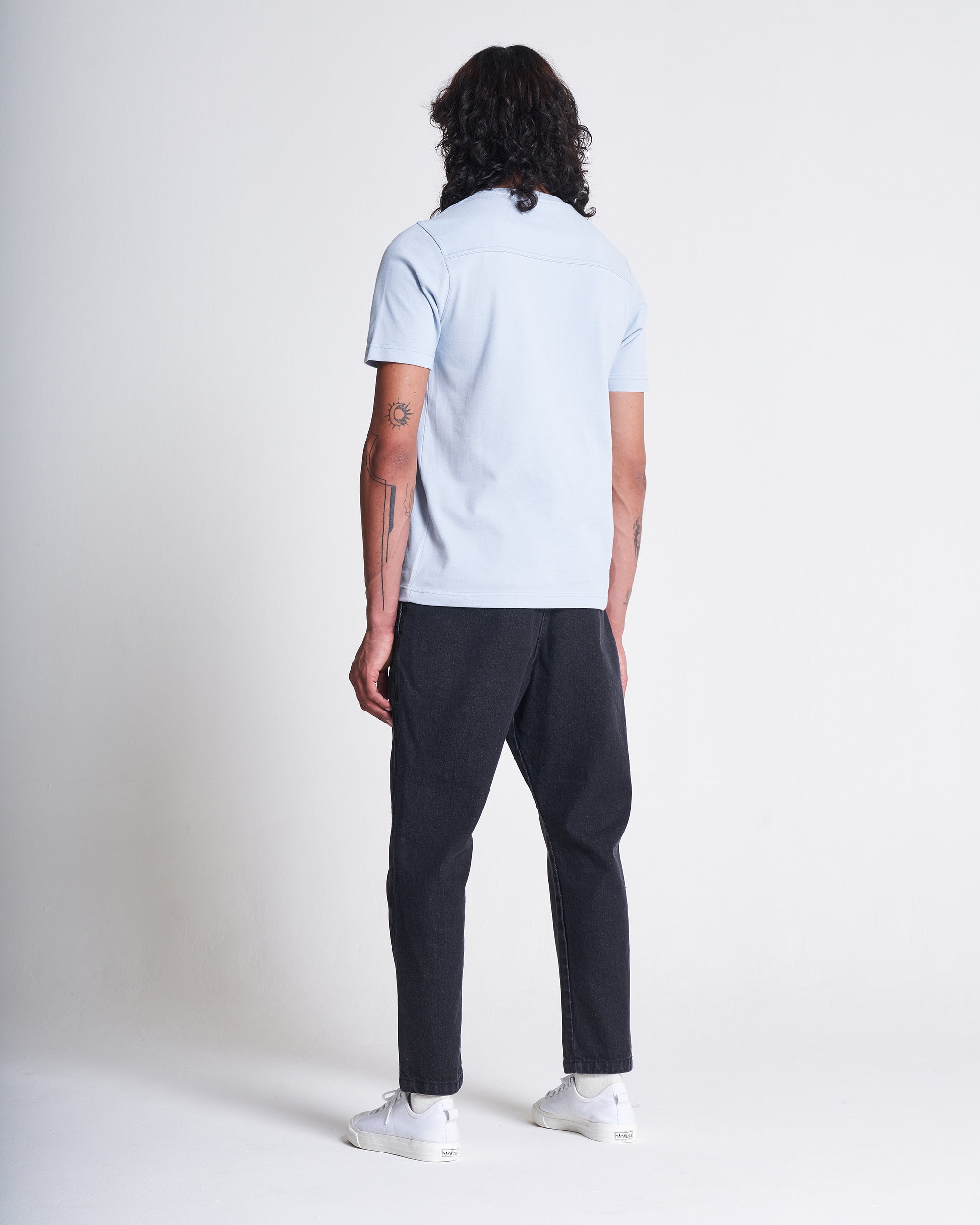 Short Sleeve Pique Tee in Zen Blue