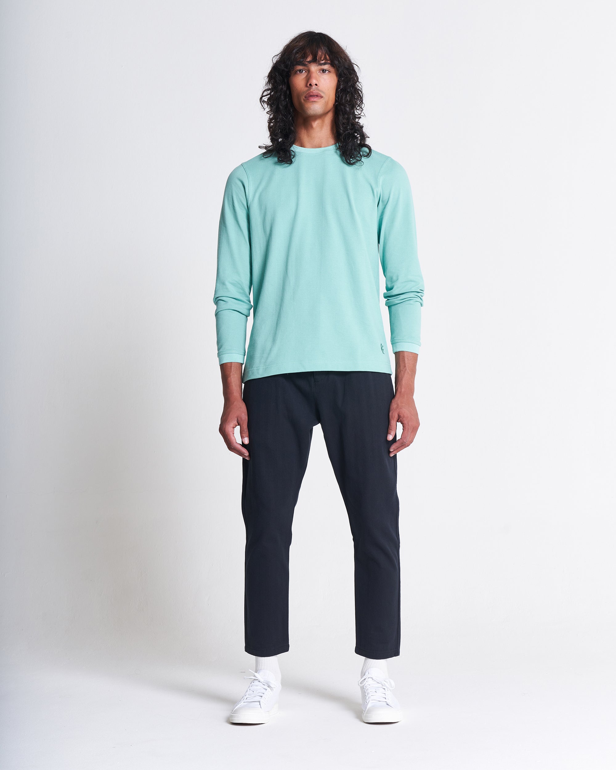 Long Sleeve Pique Tee in Feldspar