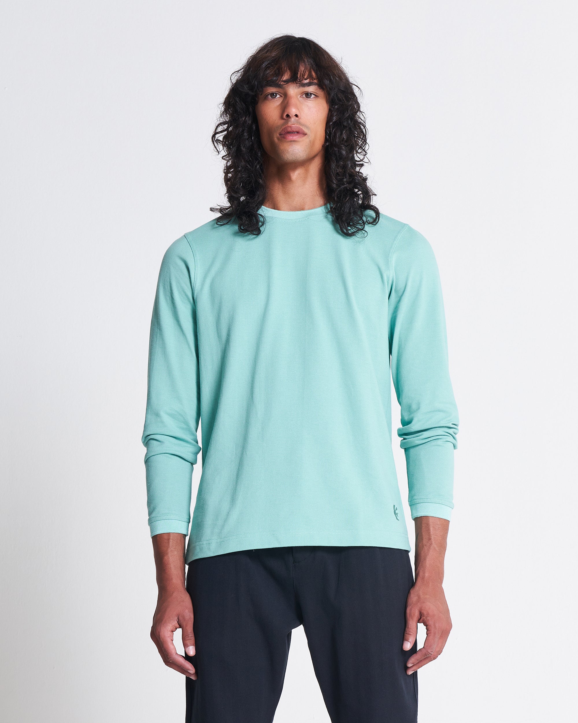 Long Sleeve Pique Tee in Feldspar