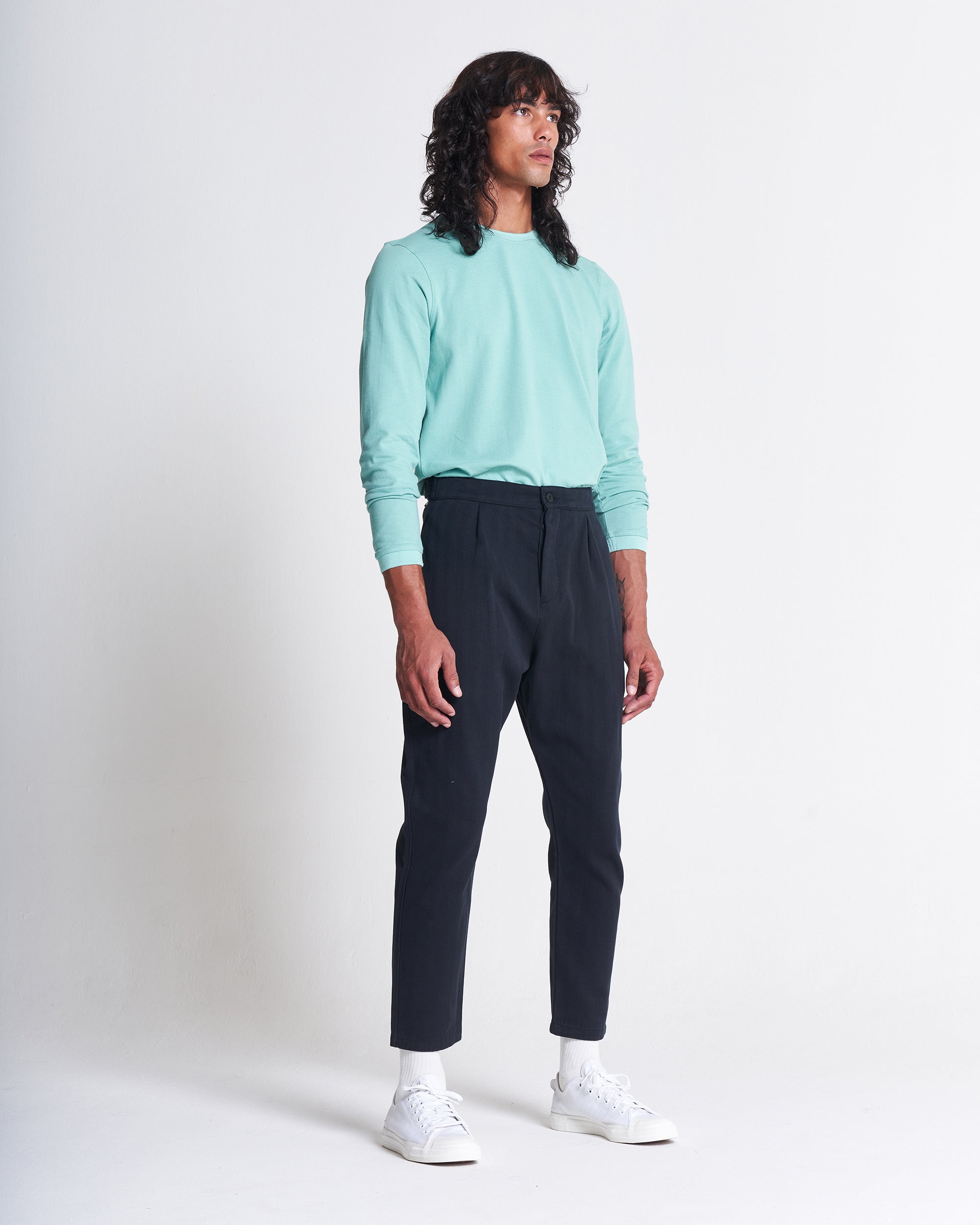 Cotton Weekend Trouser in Black Beauty