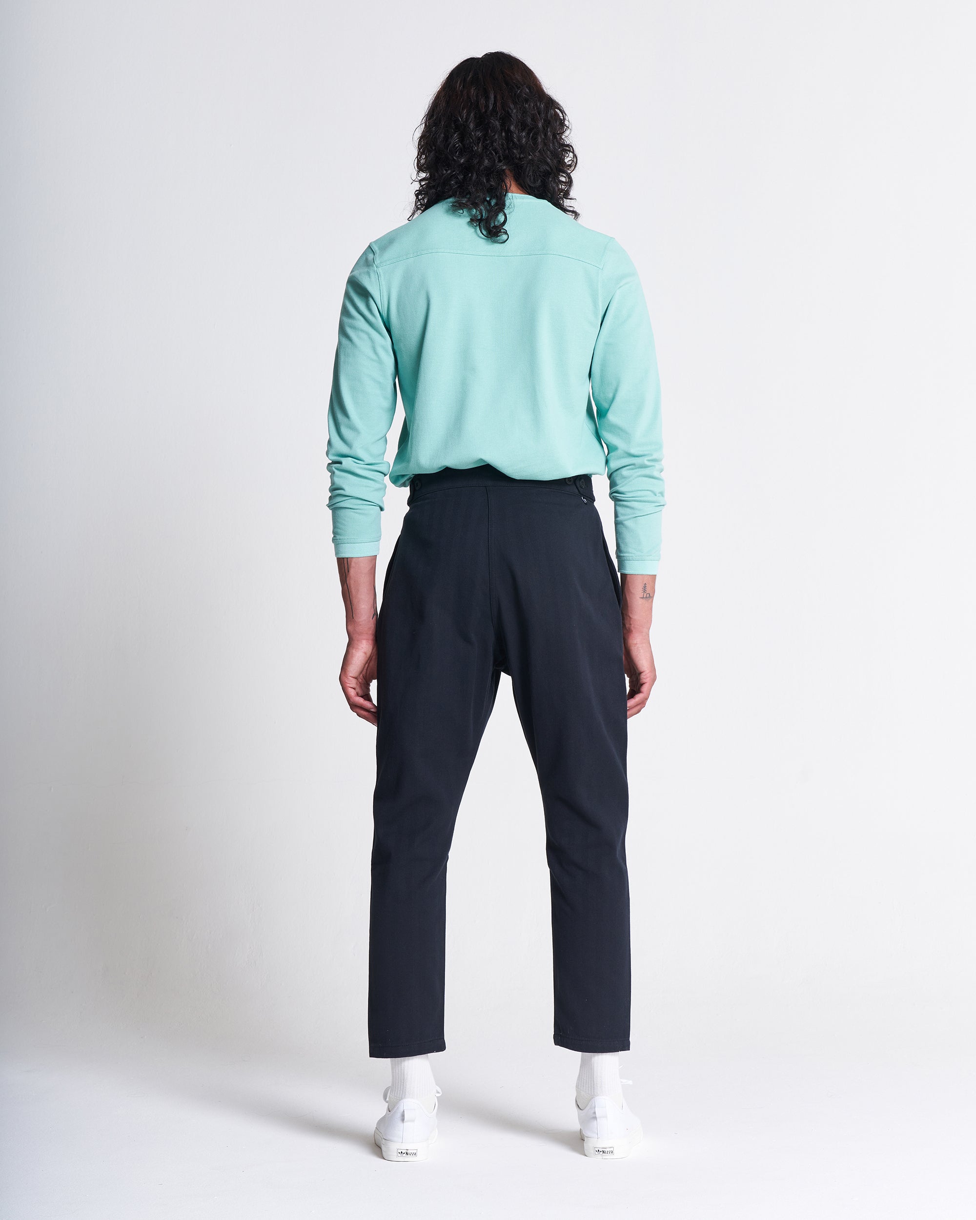 Cotton Weekend Trouser in Black Beauty