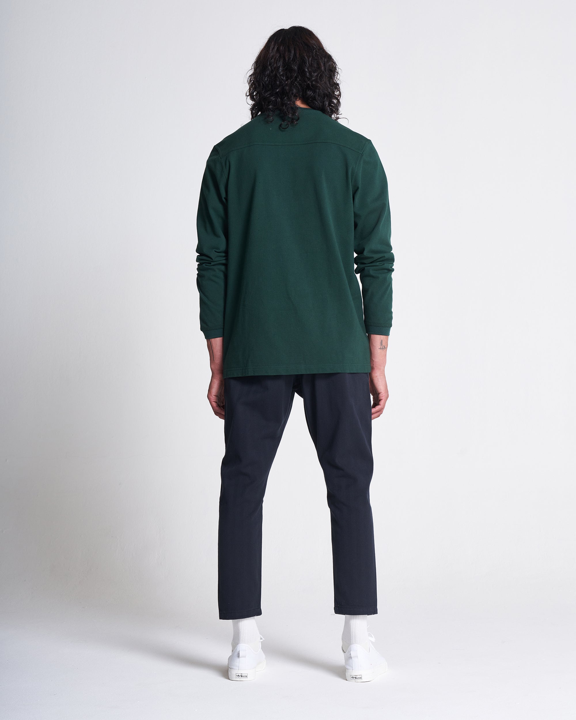 The Cotton Long Sleeve Pique tee in Pine Grove