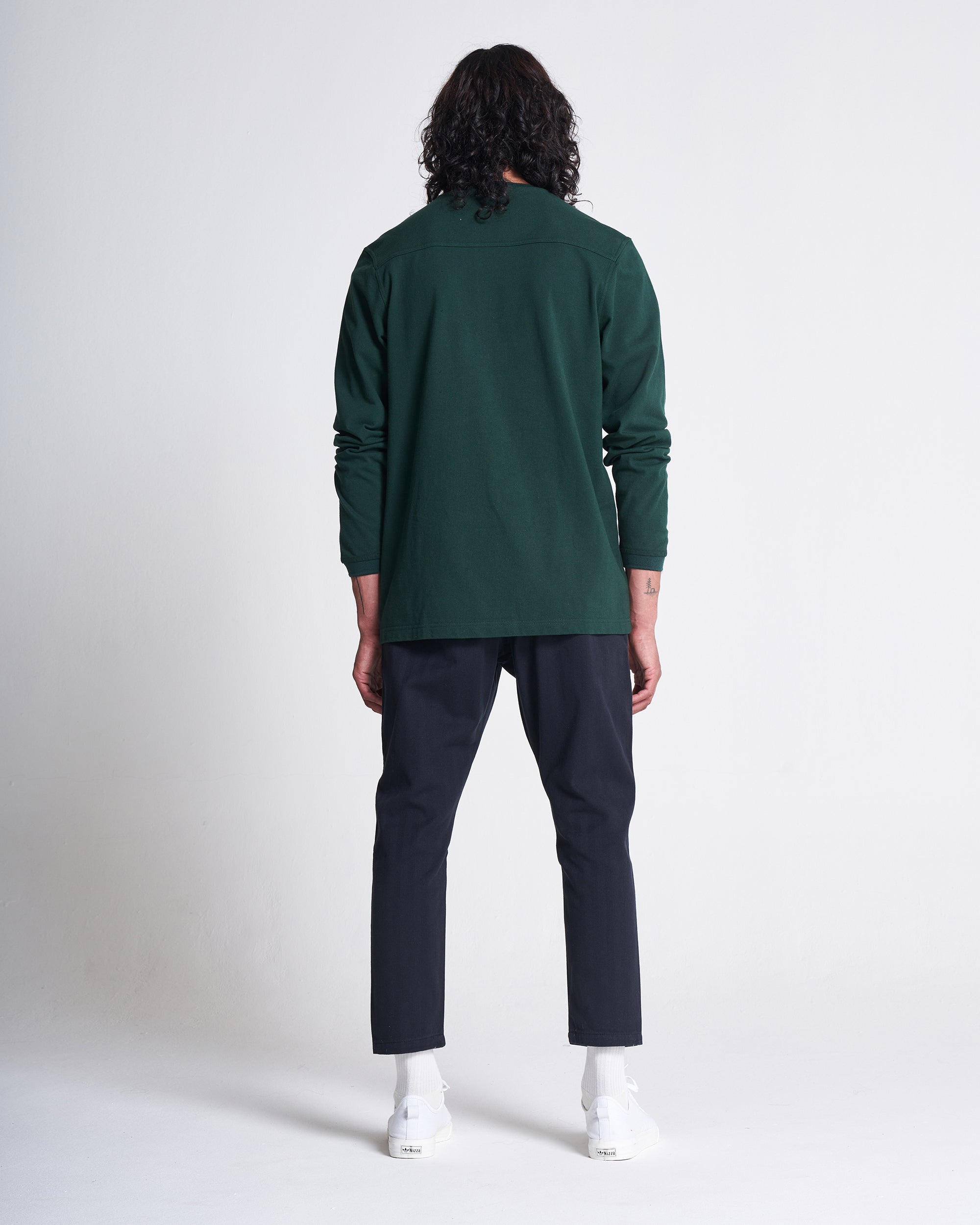 The Cotton Long Sleeve Pique tee in Pine Grove