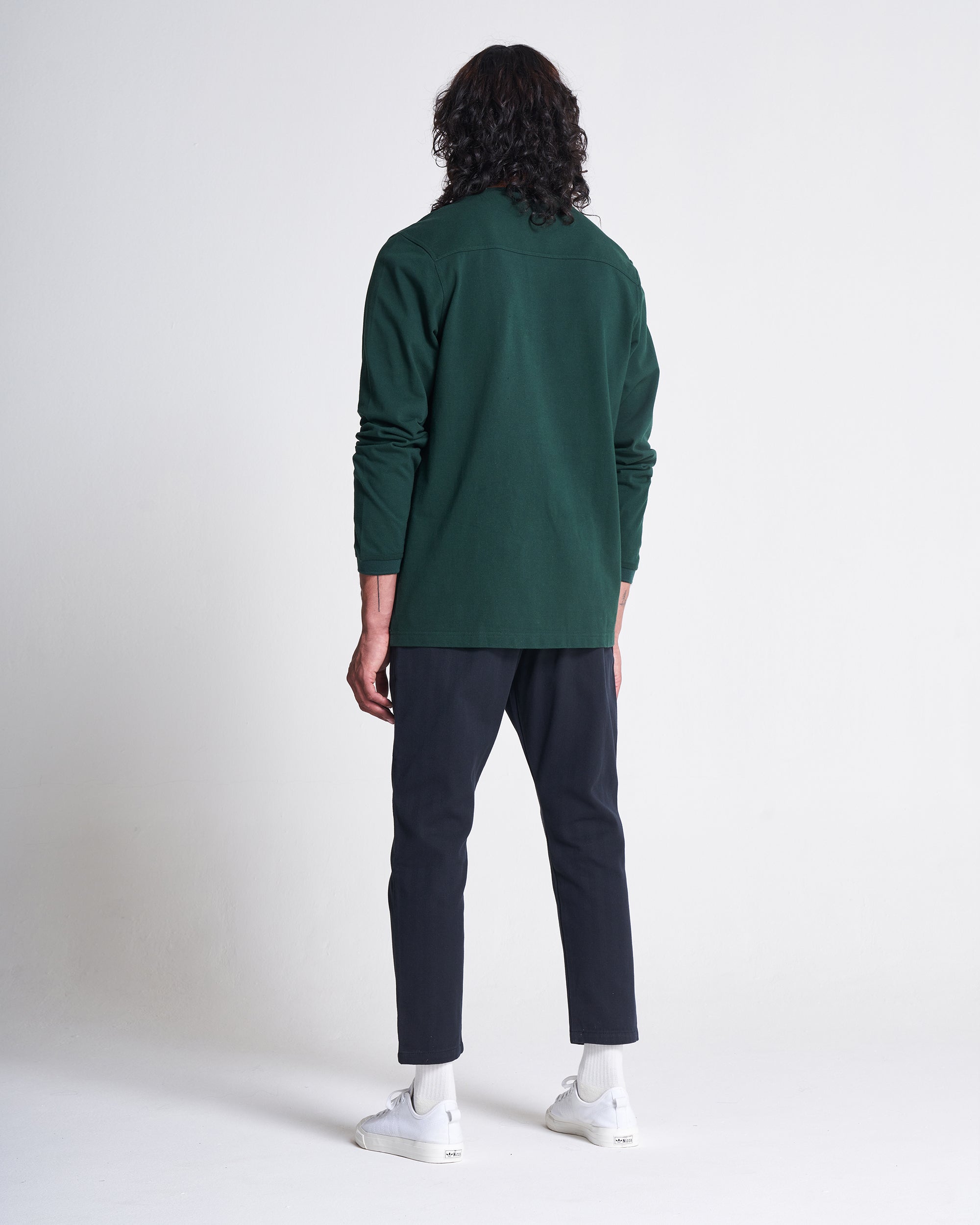 The Cotton Long Sleeve Pique tee in Pine Grove