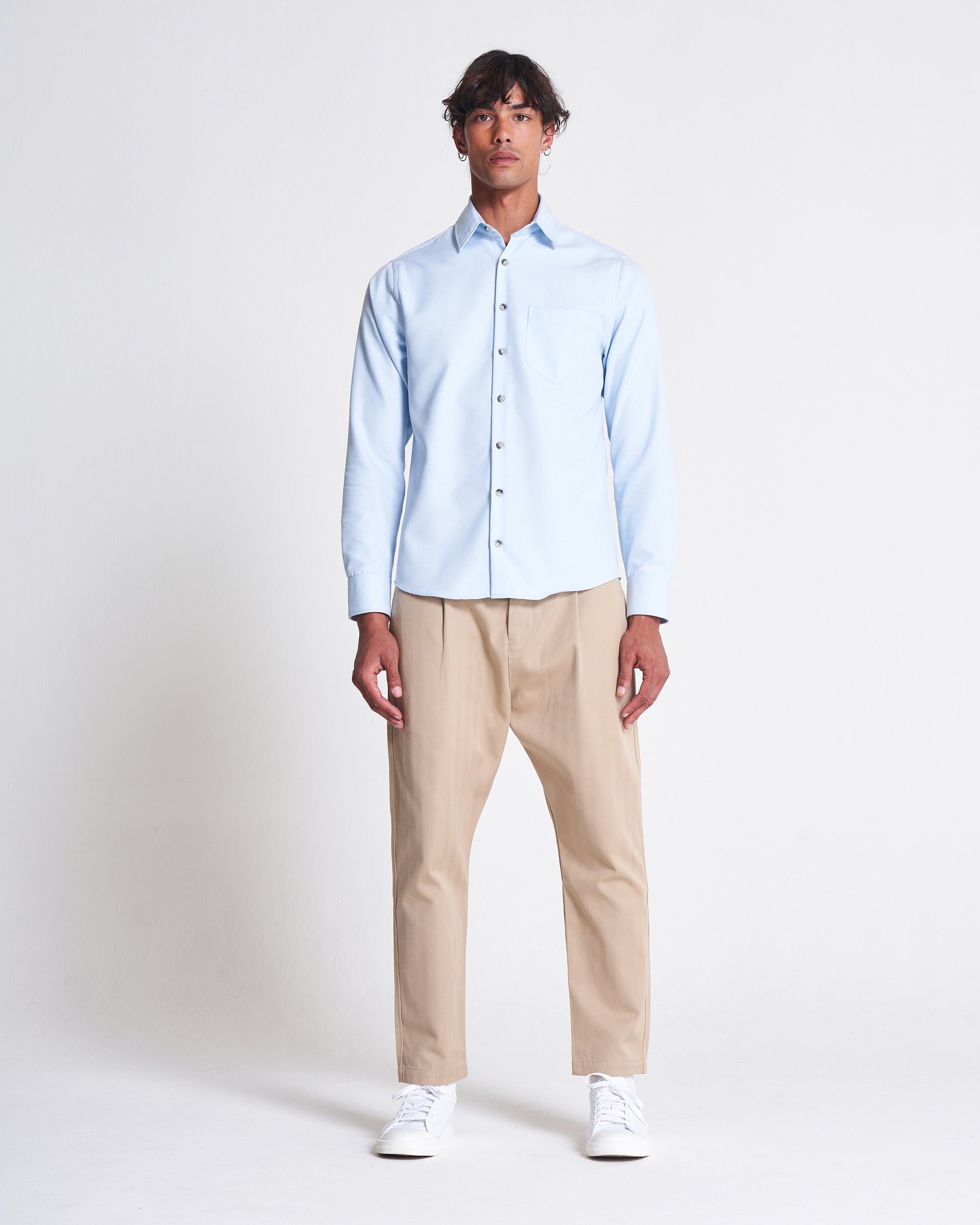 1 Pocket Shirt in Bluebell x White  Edit alt text