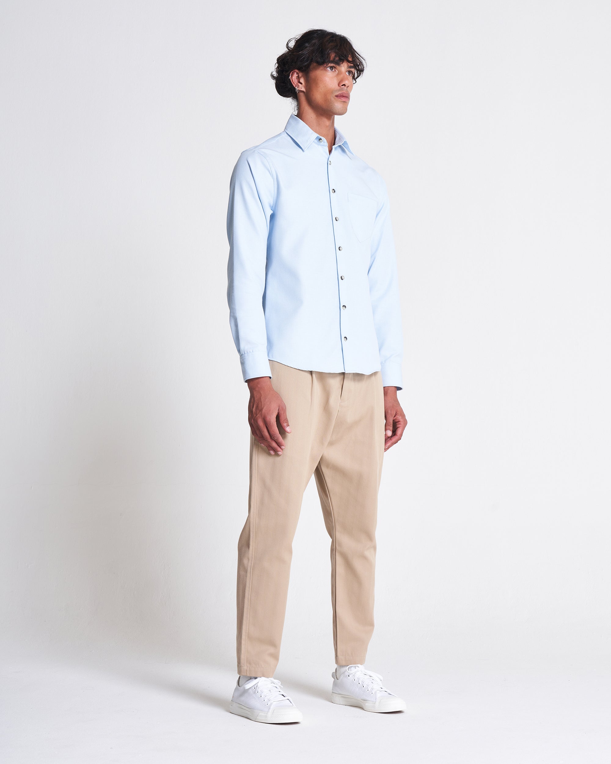 1 Pocket Shirt in Bluebell x White  Edit alt text