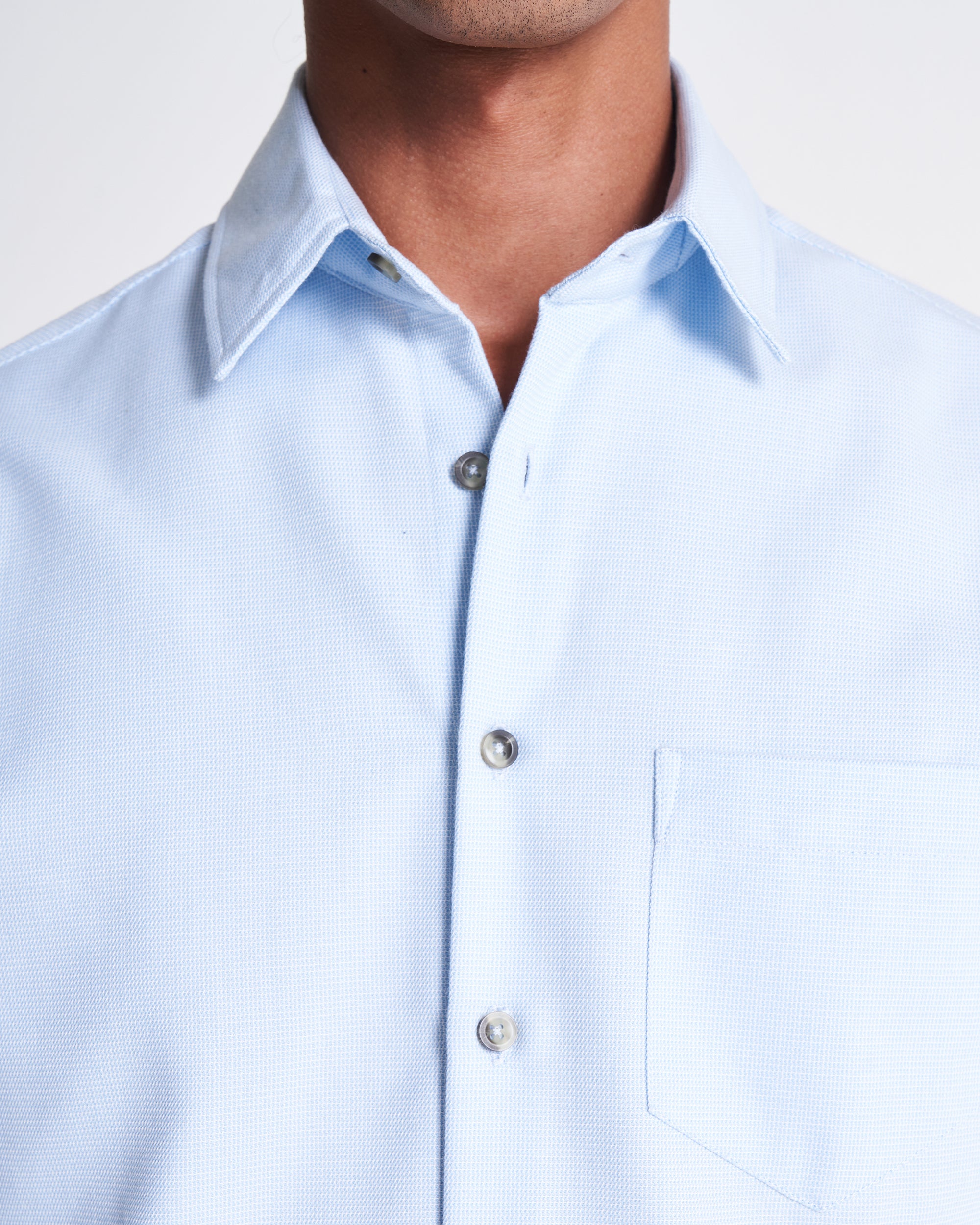 1 Pocket Shirt in Bluebell x White  Edit alt text