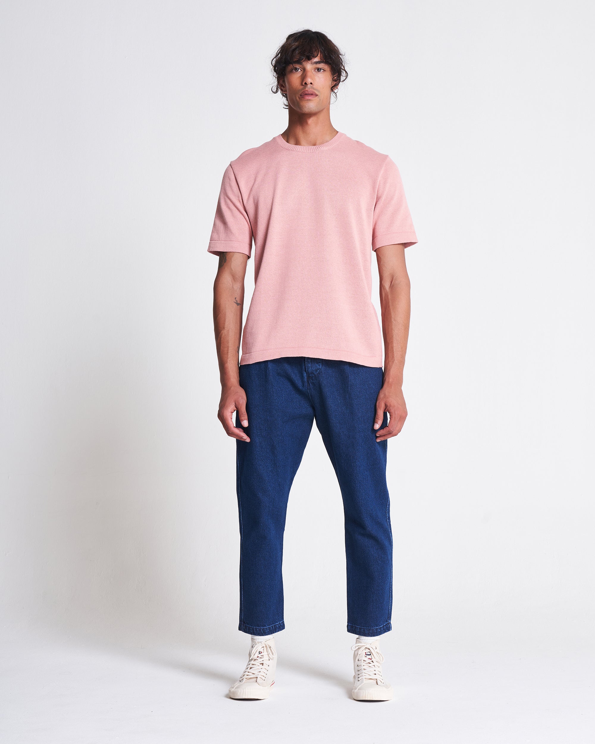 Knitted Tee in Dusty Pink