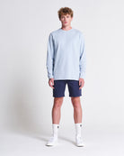Long Sleeve Pique Tee in Zen Blue