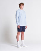 Long Sleeve Pique Tee in Zen Blue