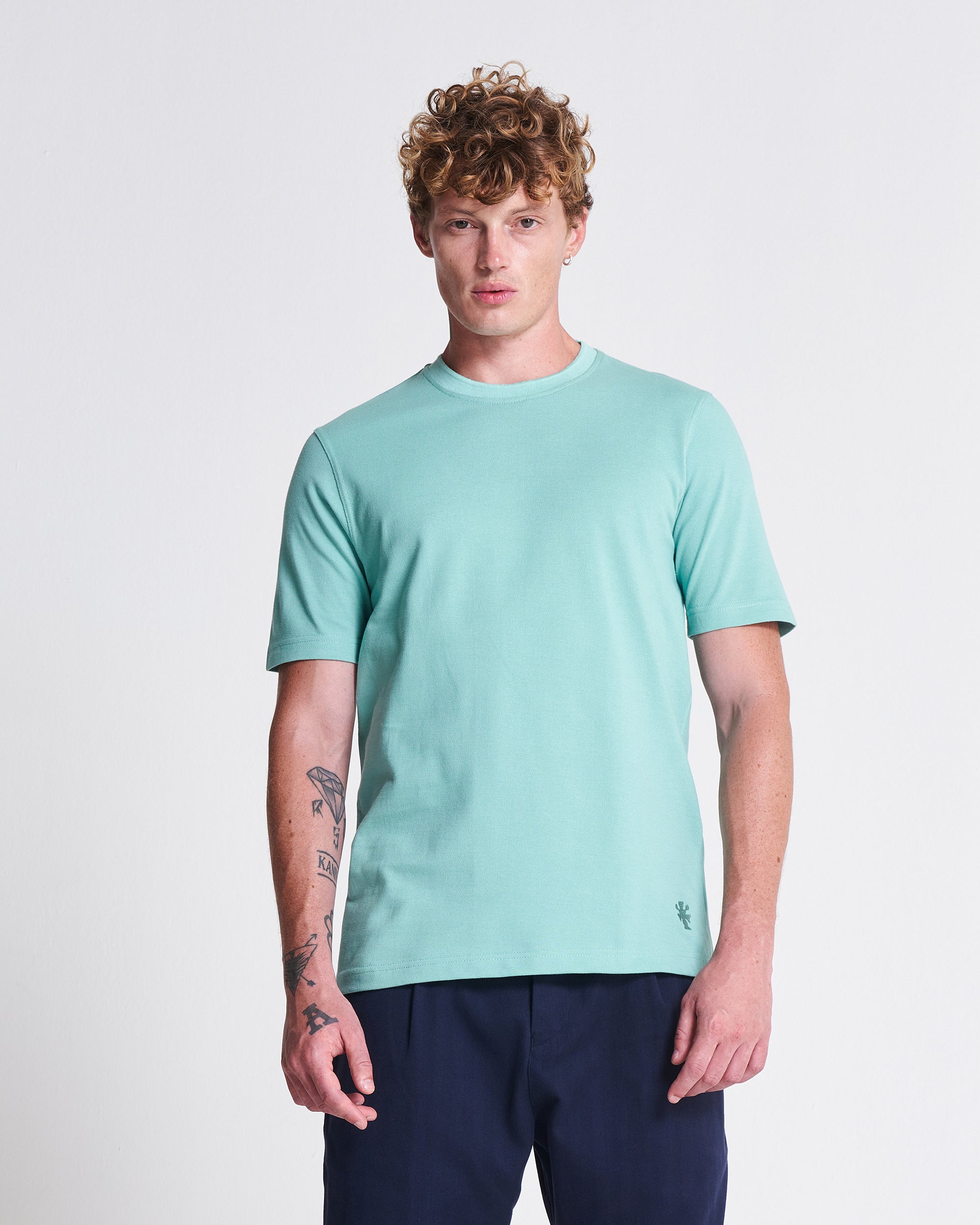 Short Sleeve Pique Tee in Feldspar