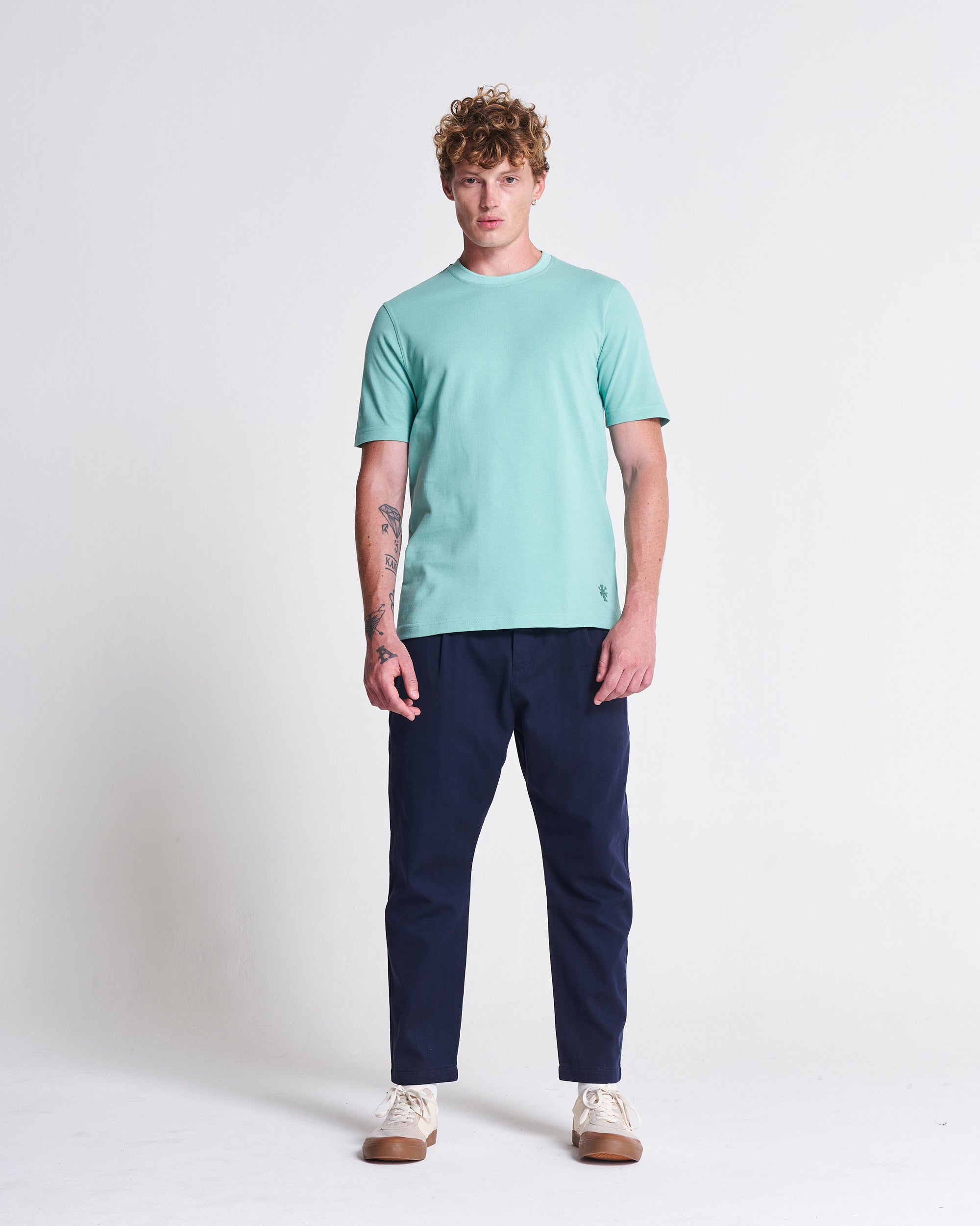 Short Sleeve Pique Tee in Feldspar