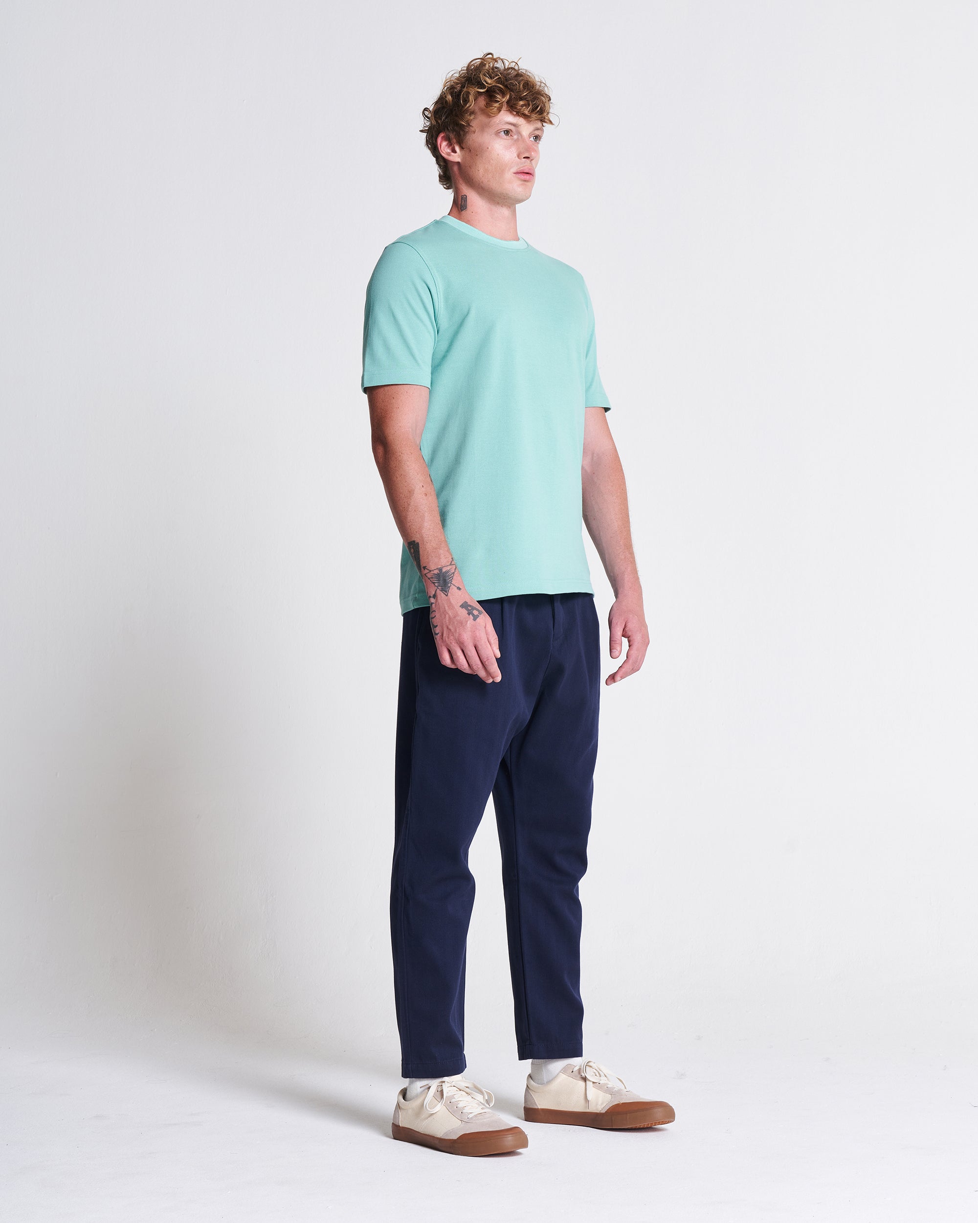 Short Sleeve Pique Tee in Feldspar