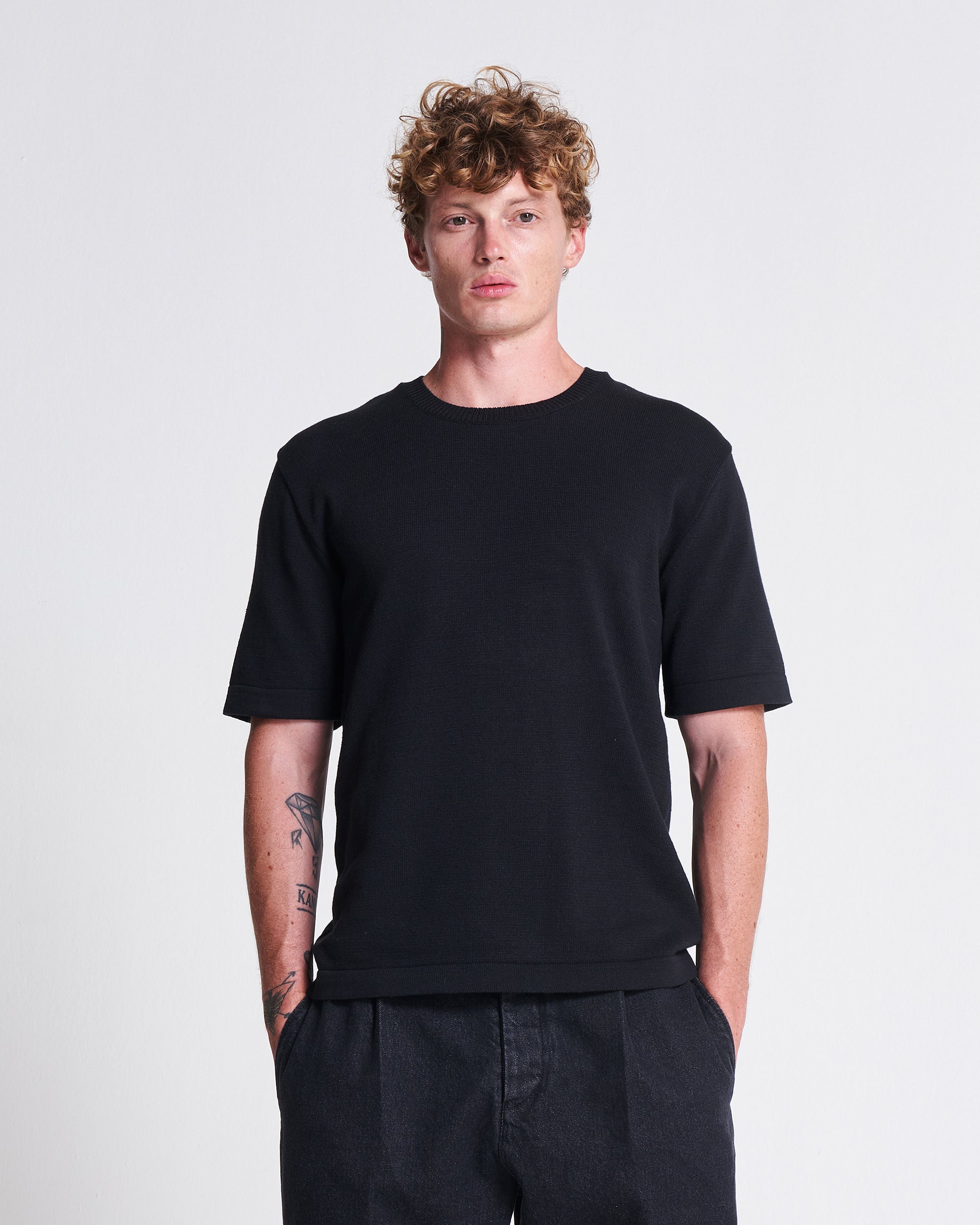 Knitted Tee in Black Beauty