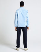 The Cotton Herringbone Straight Leg Trouser in Black Beauty