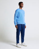Round Neck Sweater in Wool & Mohair - Lichen Blue