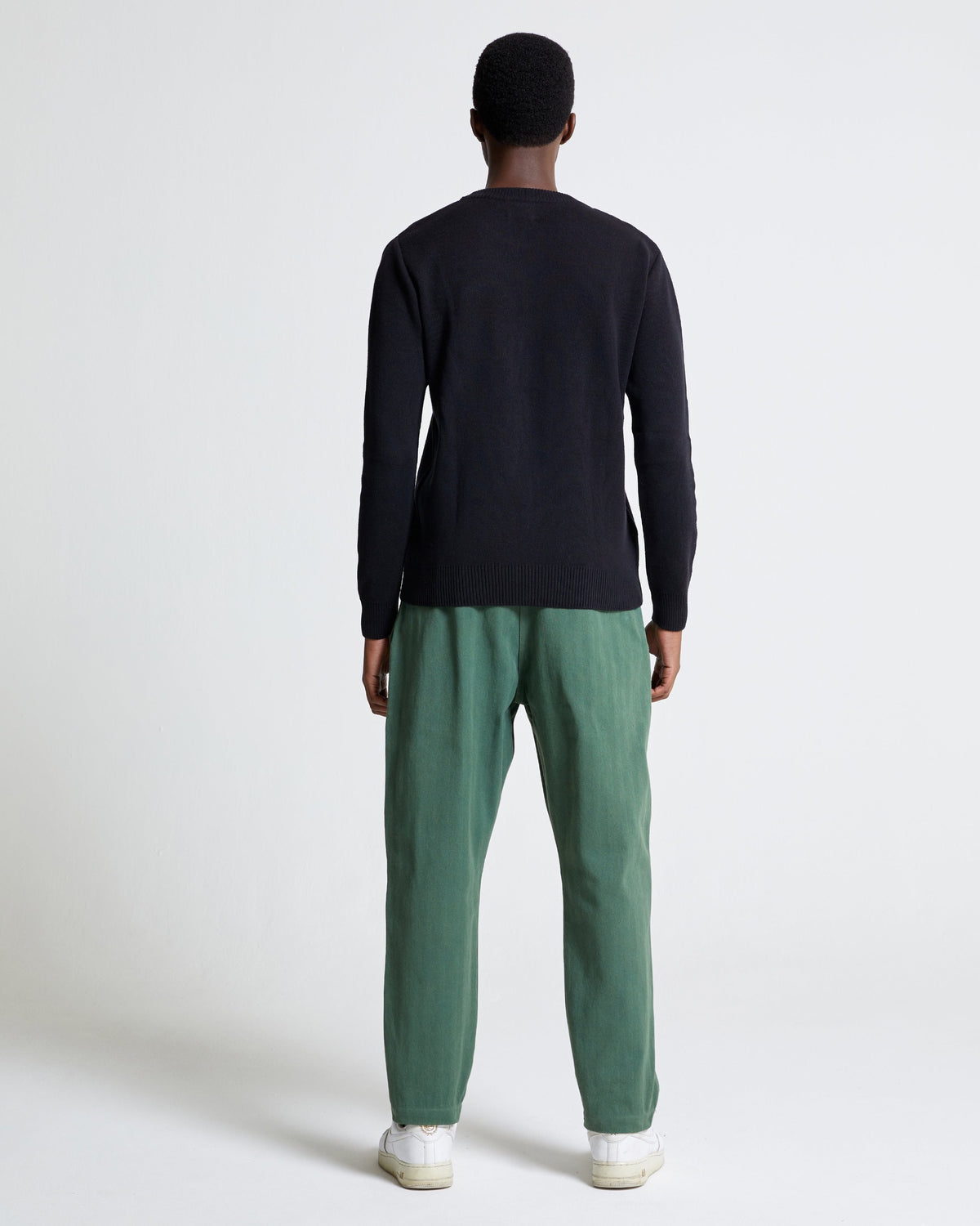 Wool and Mohair Round Neck Knit in Black Beauty